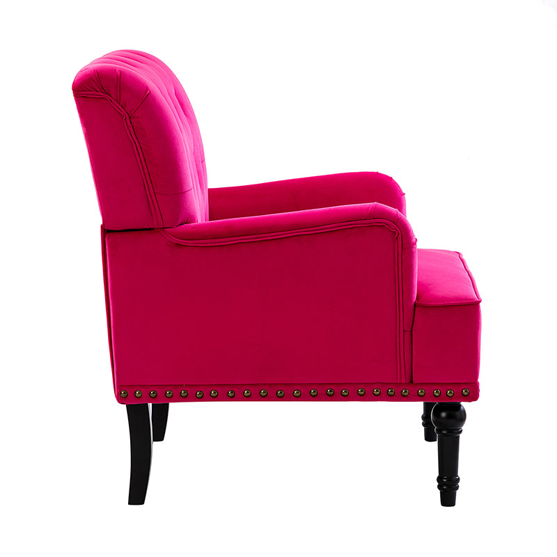 Luxury Constantino Velvet Armchair - Modern Upholstered Accent Chair for Living Room, Bedroom & Office - Soft Velvet Fabric with Sturdy Wooden Legs - Perfect for Home Decor, Relaxing & Reading