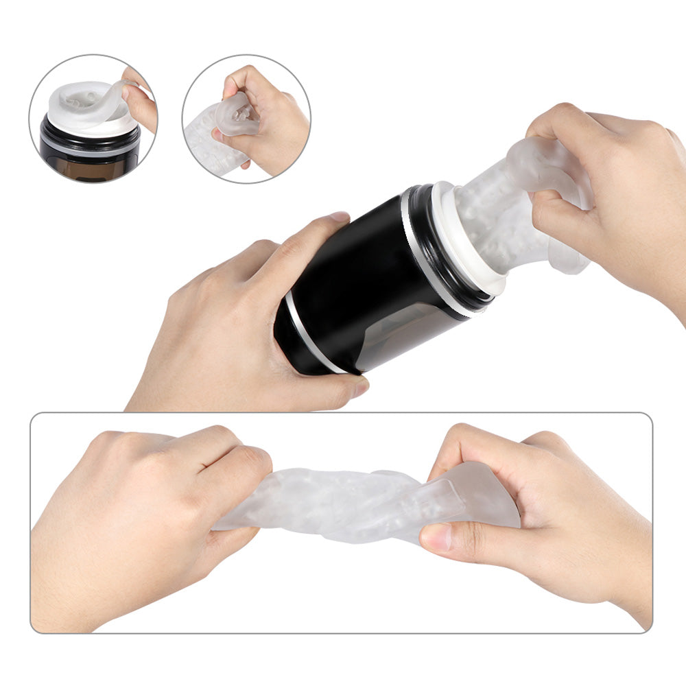 Gia Cup Thrusting Rotating Moaning Masturbator with Suction Mount - Realistic Male Sex Toy for Solo Pleasure & Couples Play - Waterproof & Easy to Clean Adult Toy for Discreet Home Use