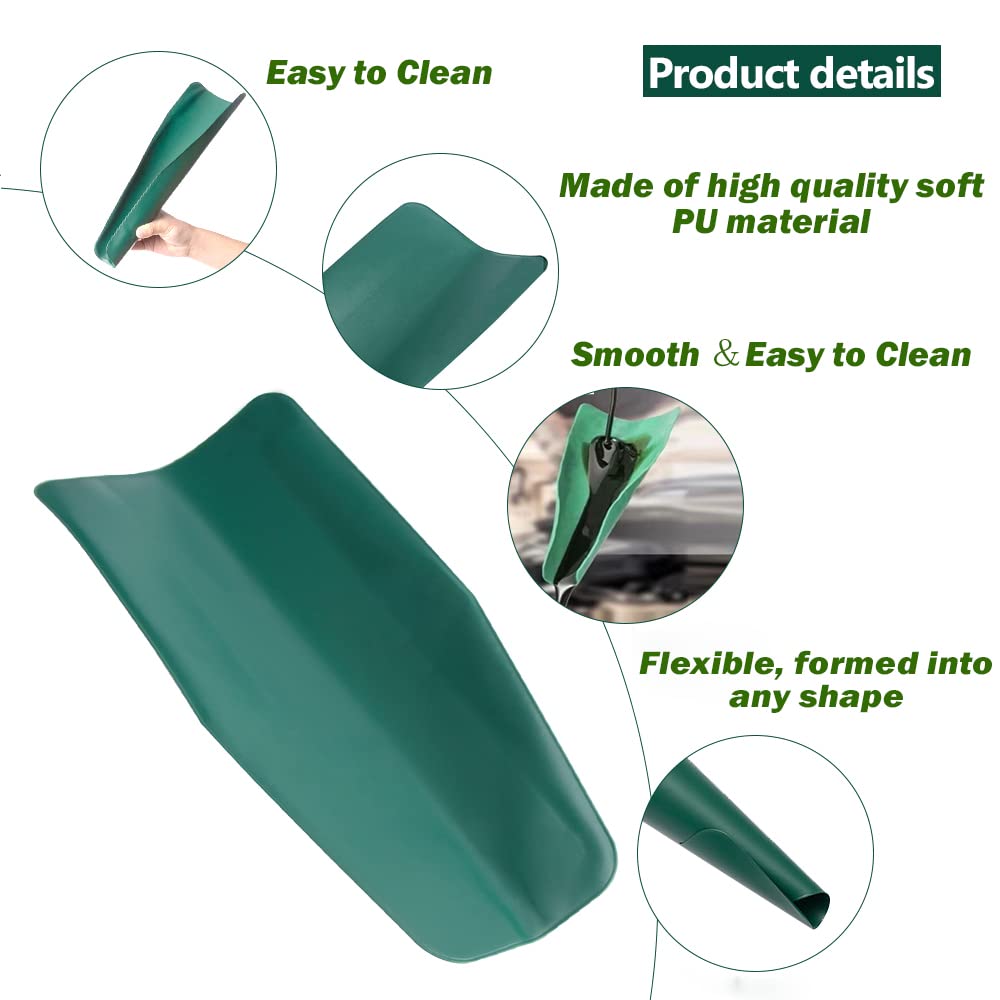 Flexible Oil Funnel for Cars, Trucks & Motorcycles - Reusable 14.6x6.7in Foldable Drain Funnel Tool for Engine Oil Change, Lawn Mower & DIY Automotive Maintenance - Durable Leak-Proof Design