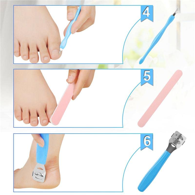 Kamz Beauty 18-in-1 Professional Pedicure Kit - Stainless Steel Callus Remover & Foot File for Dead Skin Removal | Complete Manicure & Pedicure Tools Set for Women & Men | Perfect for Home Foot Spa & Nail Care