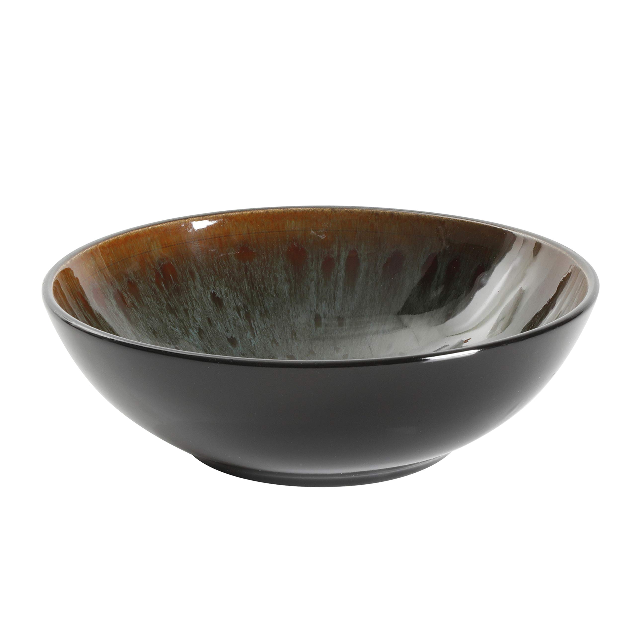 Premium Gibson Elite Kyoto Double Bowl Dinnerware Set - 16-Piece Service for 4, Elegant Teal Blue - Perfect for Family Dinners, Entertaining Guests & Modern Table Settings