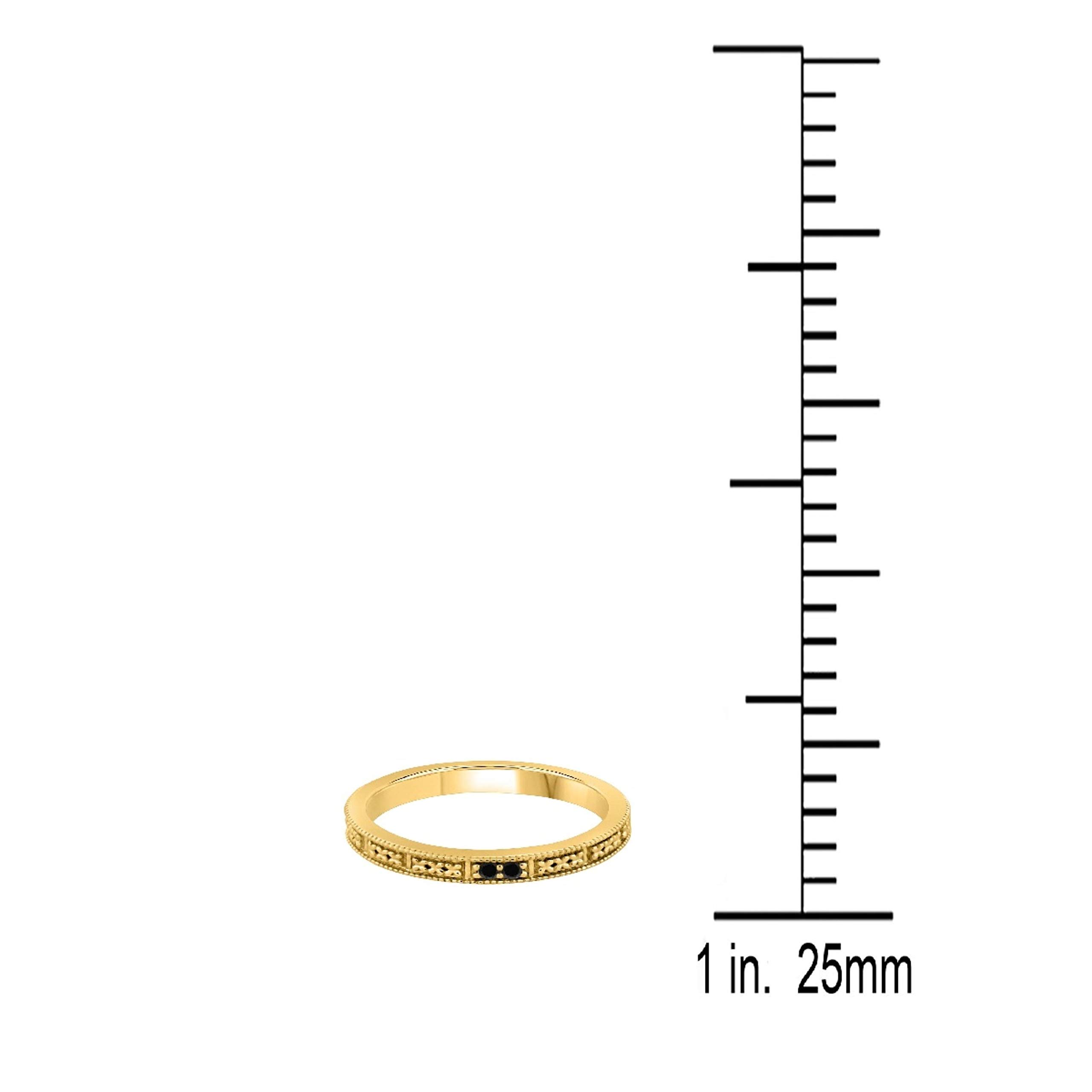 10K Solid Rose, White & Yellow Gold Black Diamond Wedding Band - Handcrafted Valentine's Day Gift for Her, Anniversary Jewelry & Bridal Ring