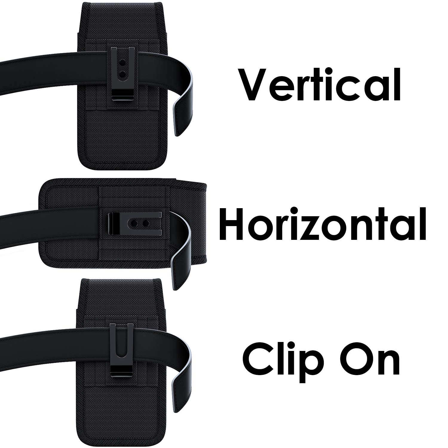 Leather Phone Holster Pouch for iPhone 14/13/12/11/XR/XS with Belt Clip - Compatible with Otterbox Cases - Durable Phone Holder for Work, Hiking & Outdoor Activities