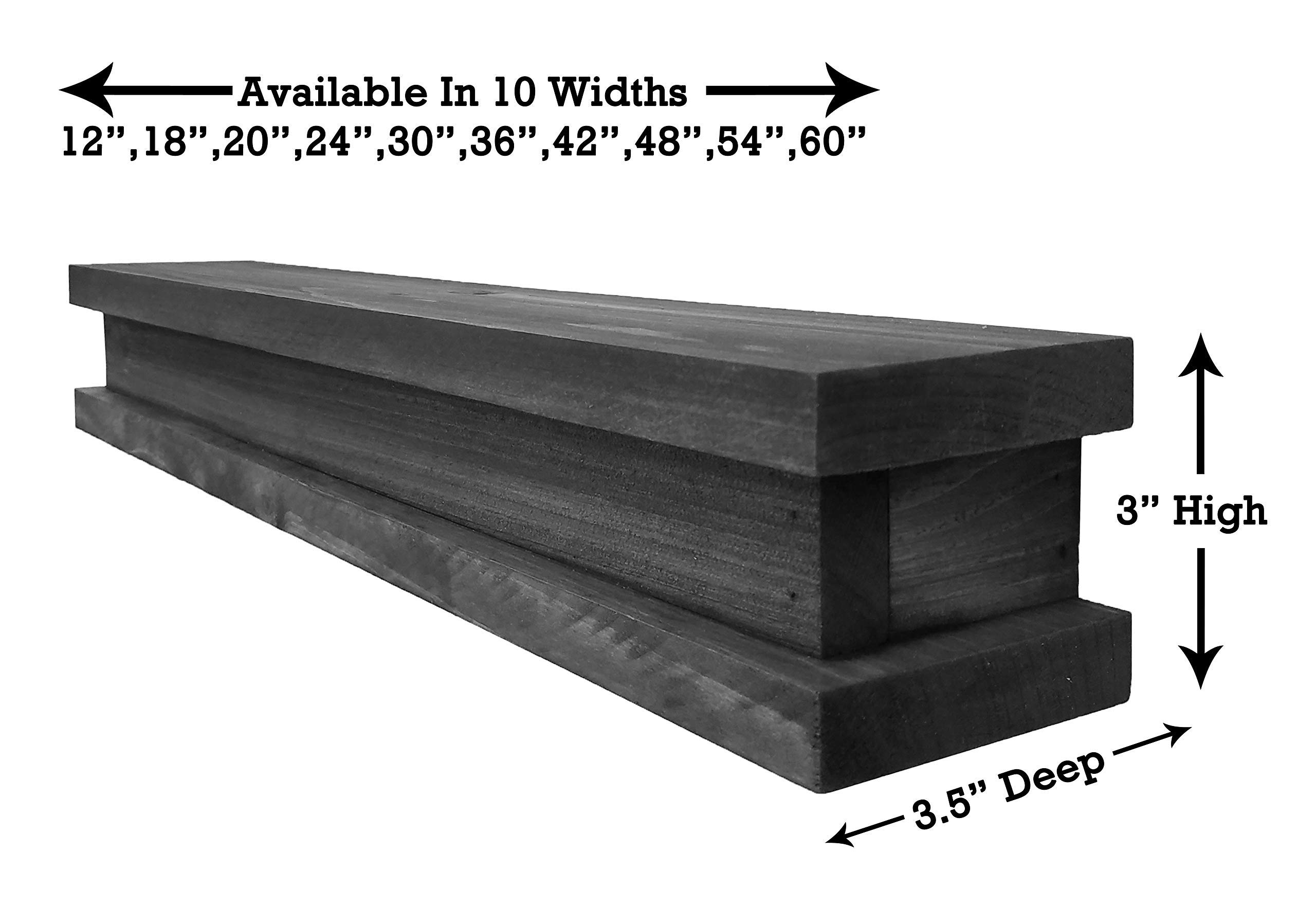 Rustic Wood Wall Shelf - Shiplap Floating Shelf for Bathroom & Kitchen Display - Classic Gray