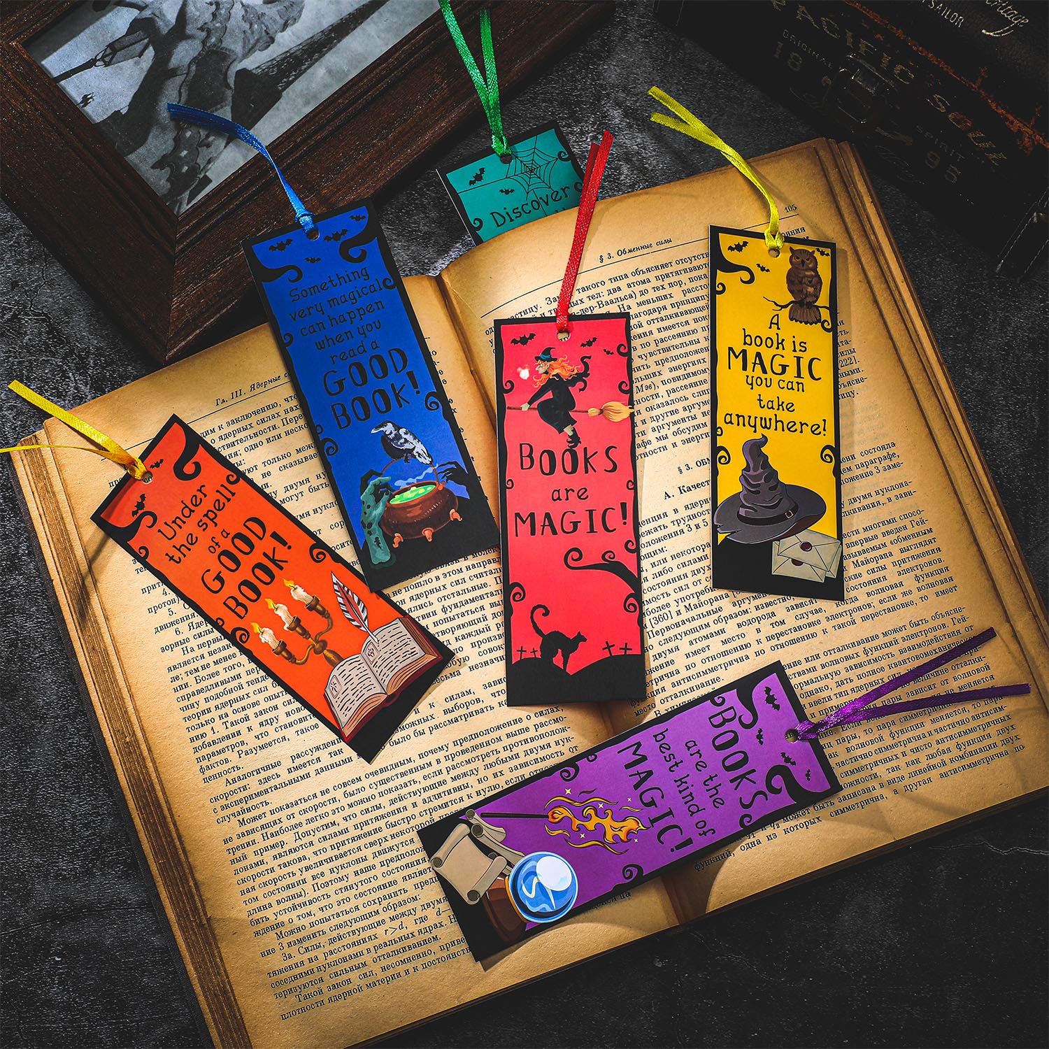 60 Pieces Wizards Academy Bookmarks - Magical Character Bookmark Set for Harry Potter Fans, Witch & Wizard Party Favors, Reading Accessories for Kids & Adults - Perfect for Birthday Gifts, School Rewards & Book Club Events