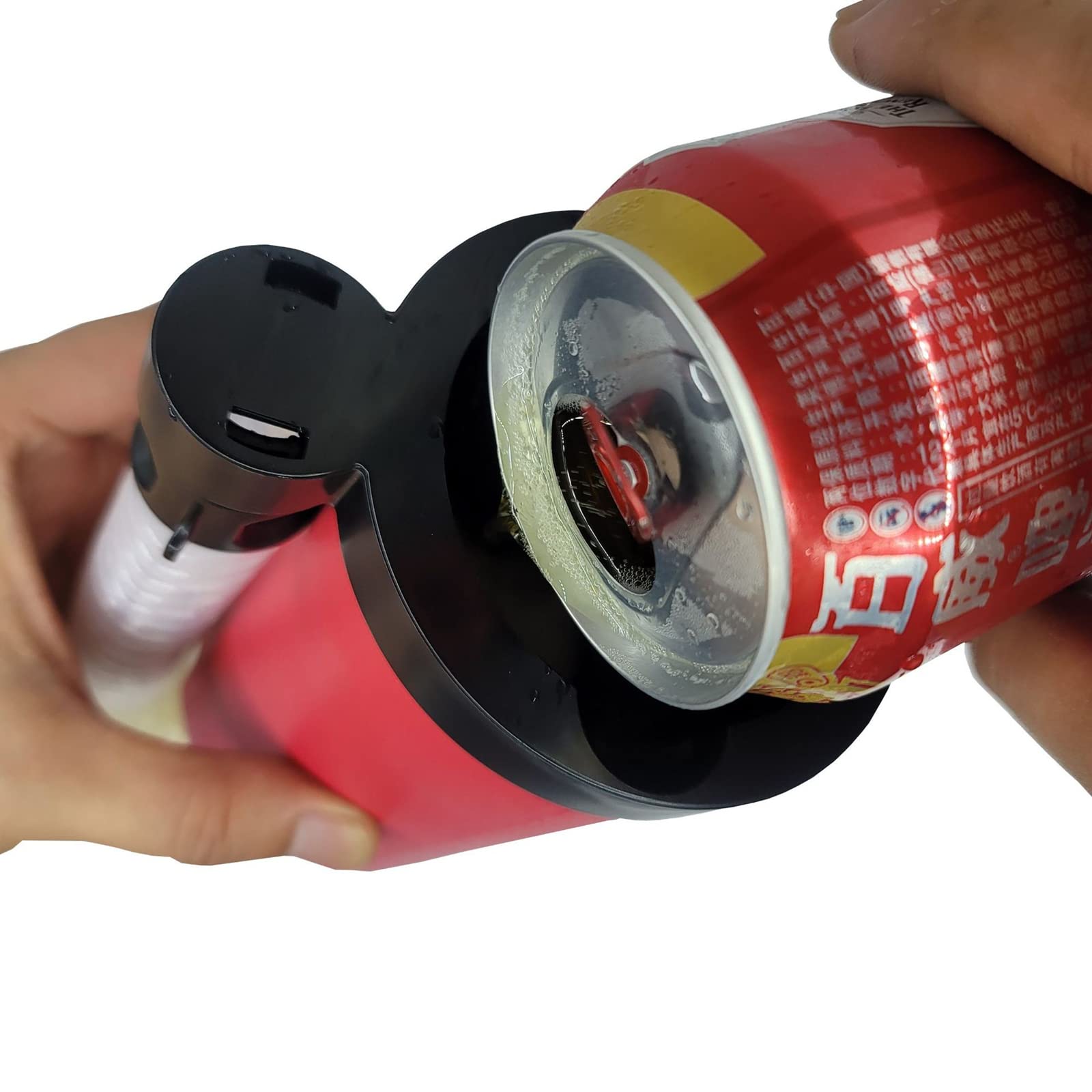 Portable Insulated Can & Bottle Cooler with Detachable Hose and Bottle Opener Keychain - 2 Pcs Expandable Drink Funnel for Beer, Soda & Cocktails - Perfect for Parties, Camping, Tailgating & Outdoor Events (White)