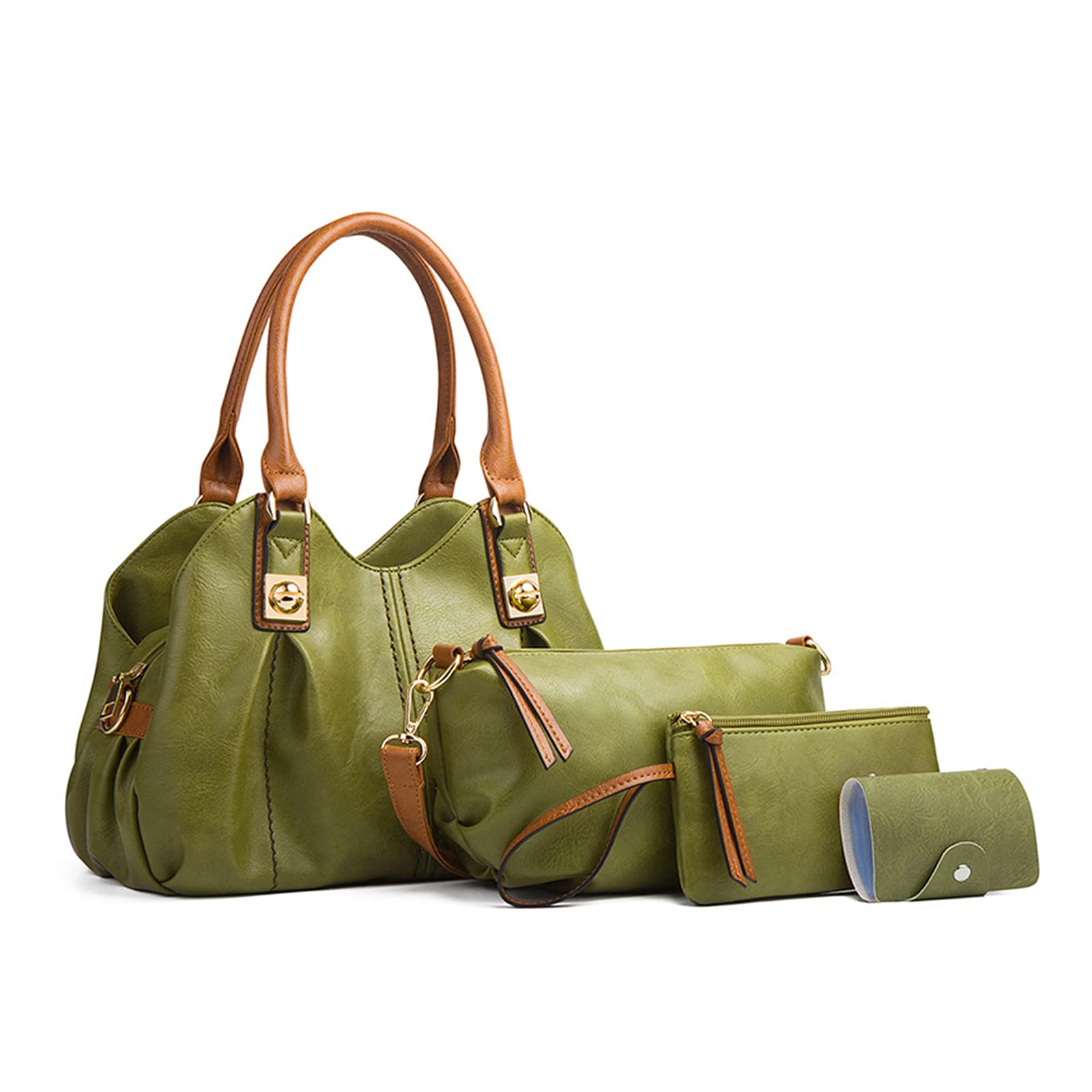 NICOLE & DORIS Women's Fashion Handbag Set - Large Tote Bag with 4-Piece Vintage Shoulder Bags for Work, Travel & Daily Use | Stylish Ladies Purse Collection