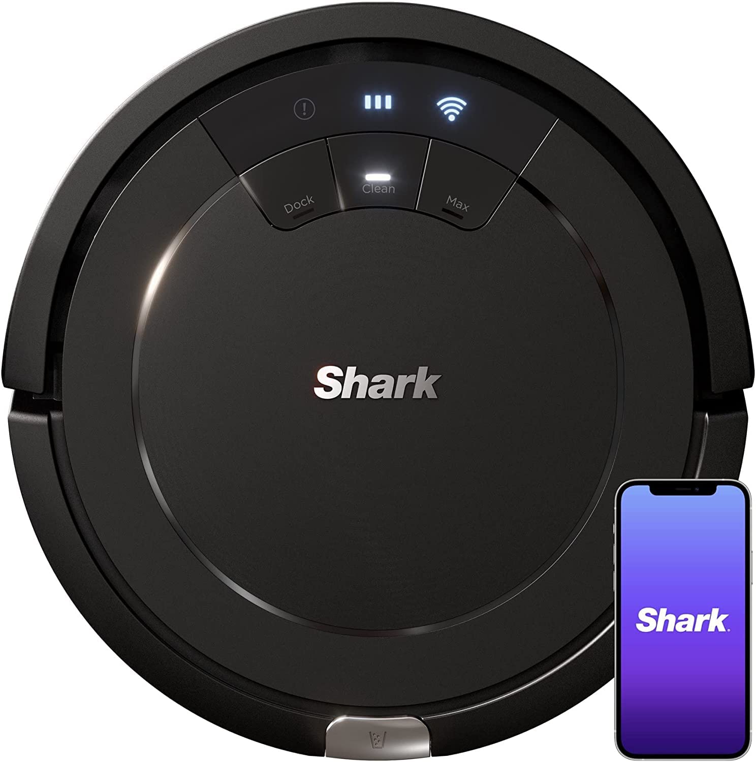 Shark ION Wi-Fi Connected Robot Vacuum Cleaner for Carpets & Hard Floors - Multi-Surface Cleaning, Smart Mapping, Works with Alexa (Black) - Perfect for Pet Hair, Daily Home Cleaning & Large Spaces