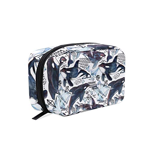 Whale Makeup Bag for Women - Travel Cosmetic Pouch & Brush Organizer for On-the-Go Beauty
