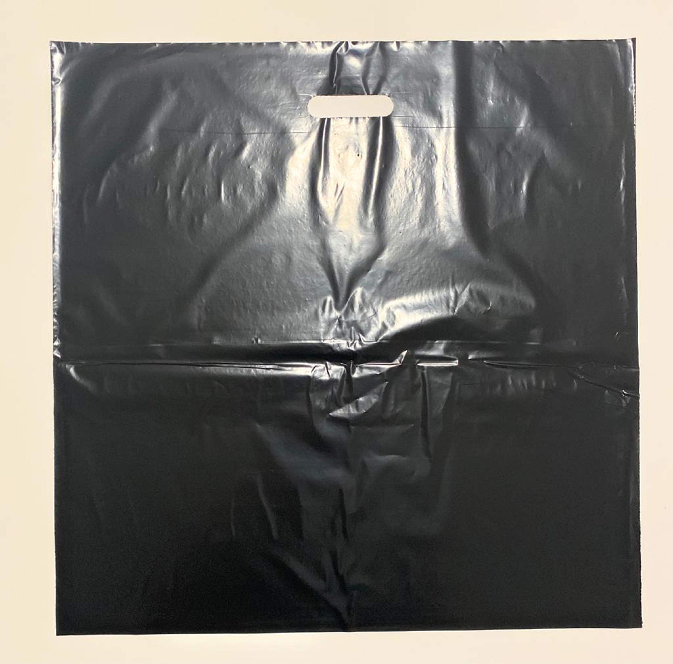 100 Pack Black & White Plastic Retail Bags - 18
