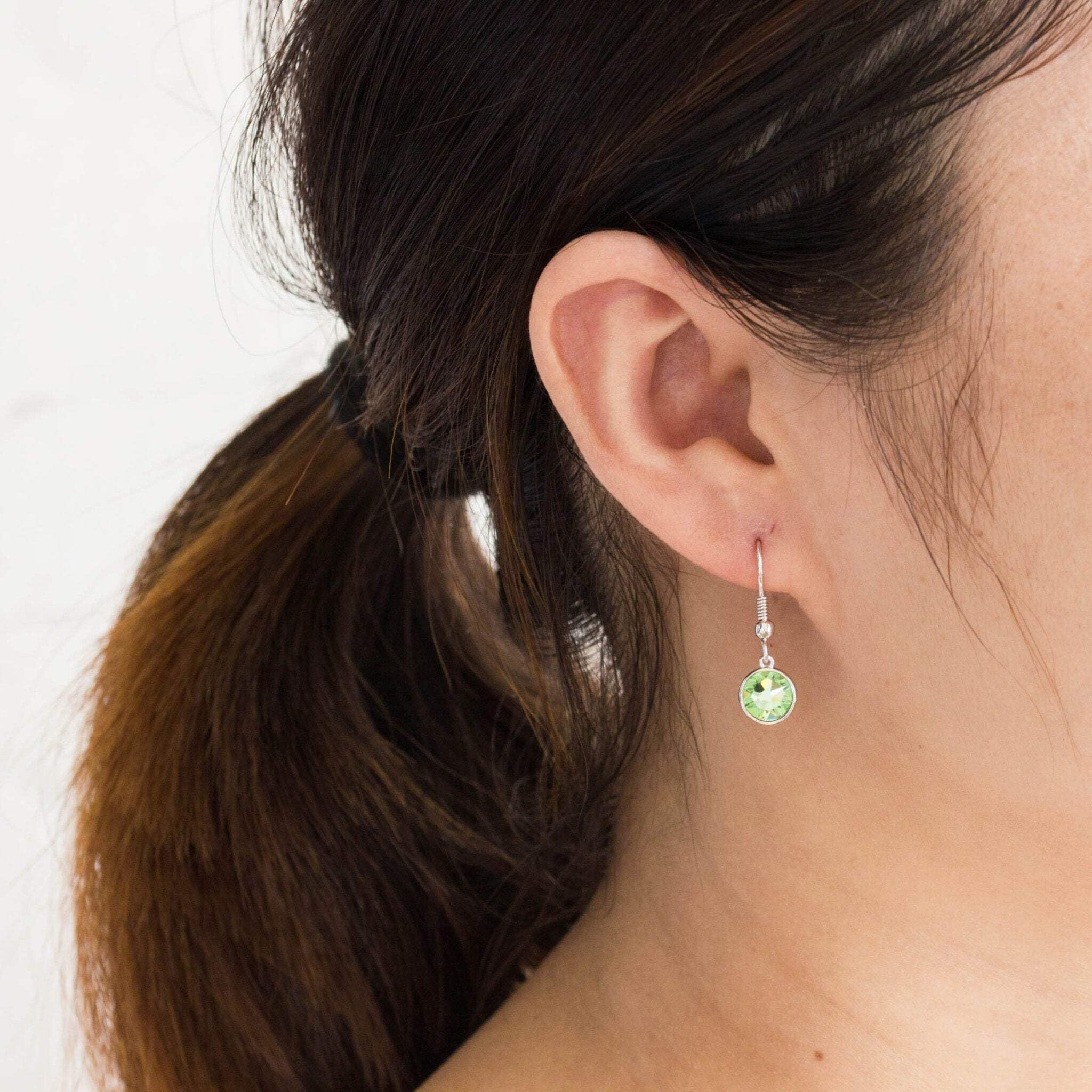 Peridot Zirconia Drop Earrings - August Birthstone Jewelry for Women