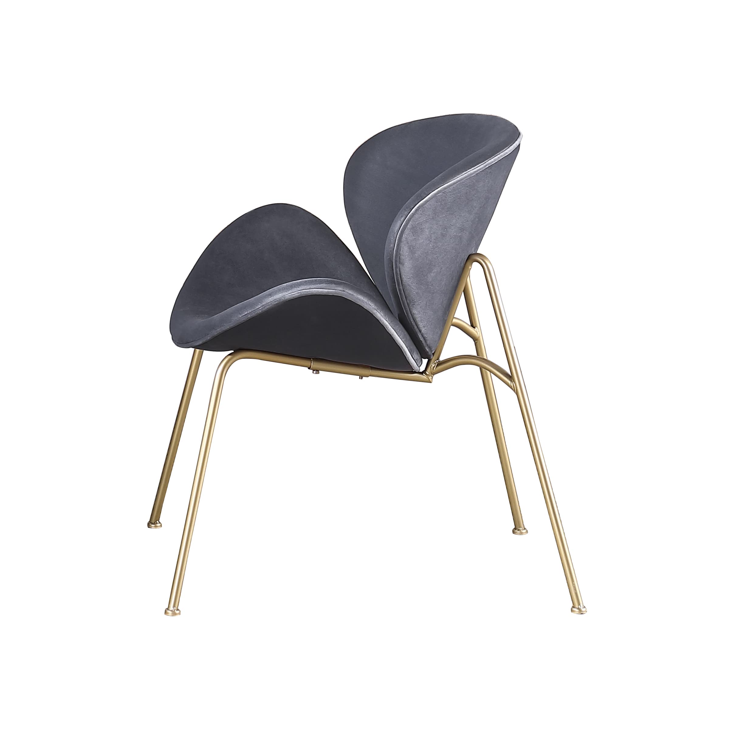 Velvet Dining Chairs Set of 2 - Modern Side Chairs with Golden Legs & Curved Back, Comfy Vanity & Reading Chairs for Bedroom, Living Room, Kitchen | Perfect for Dinner Parties, Home Office & Relaxing