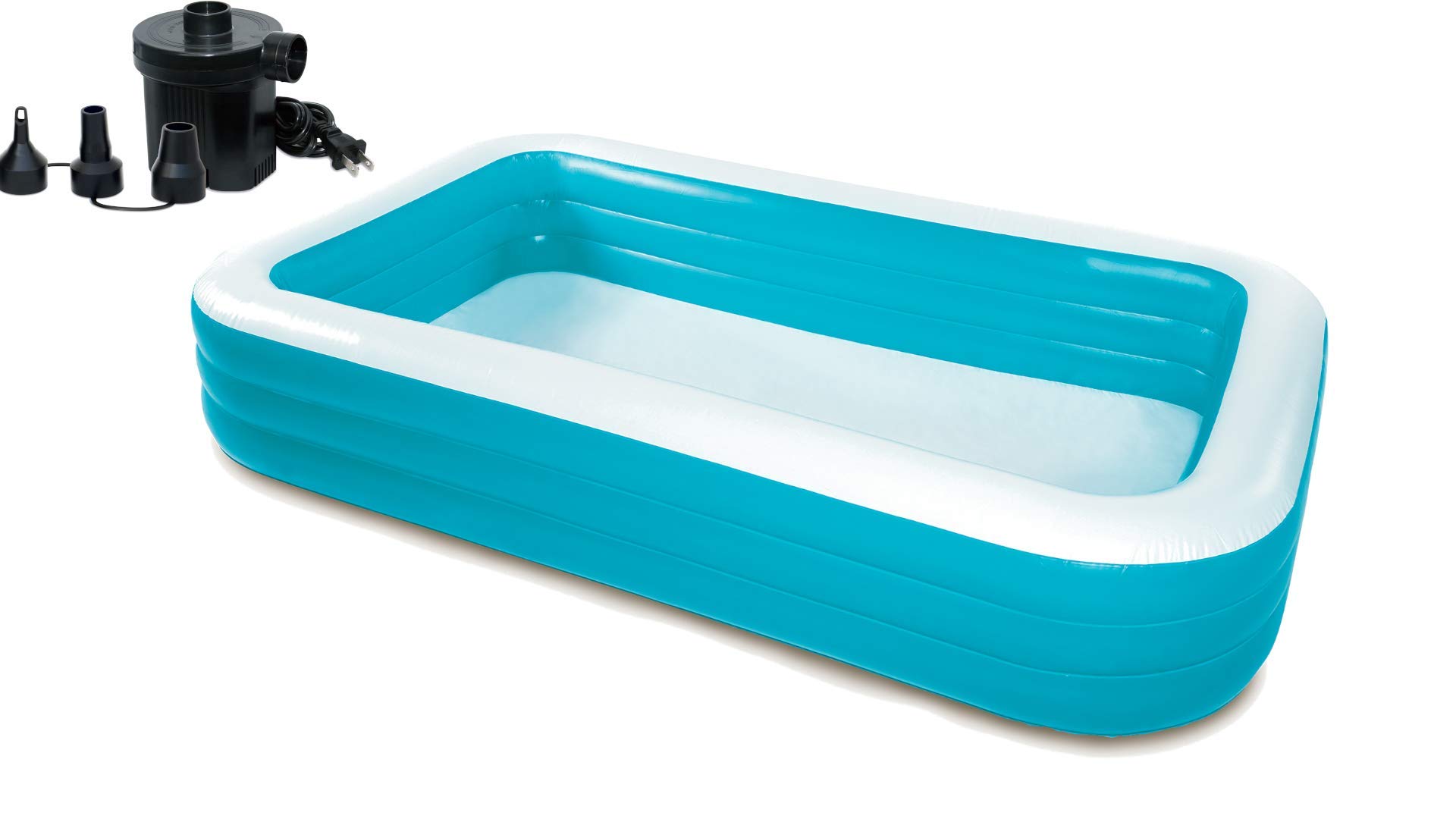 Play Day Deluxe 10ft Inflatable Family Pool for Kids & Adults - Includes Universal Electric Air Pump | Perfect for Backyard Fun, Summer Parties & Outdoor Relaxation