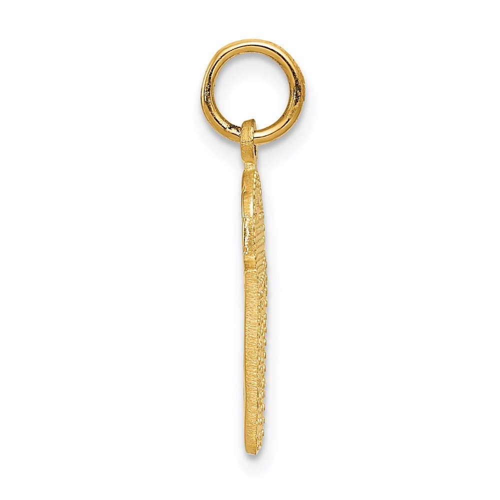 14k Yellow Gold Basketball Charm - Black Bow for Jewelry & Gifts