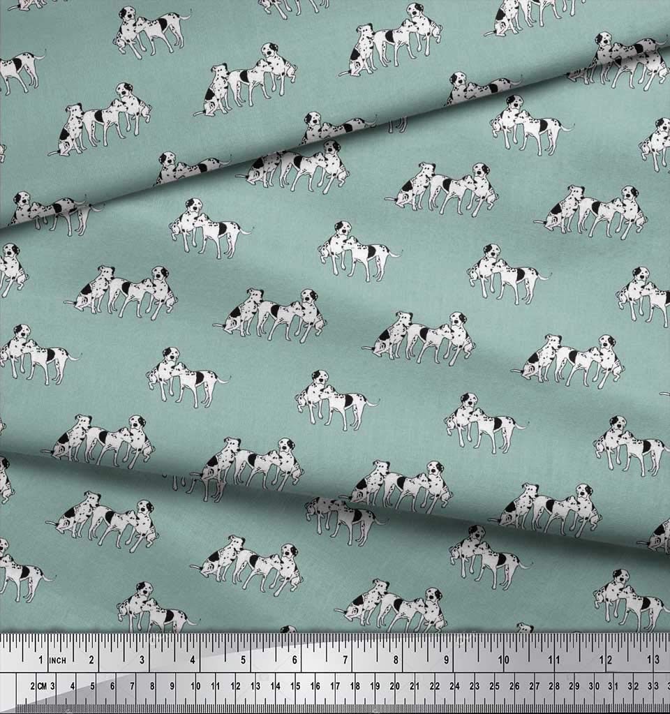 Soimoi Moss Georgette Brown Fabric by The Yard - 42 Inch Wide Dalmatian Dog Print Textile - Classic Timeless Fashion & Home Decor Fabric for Dresses, Curtains, DIY Crafts