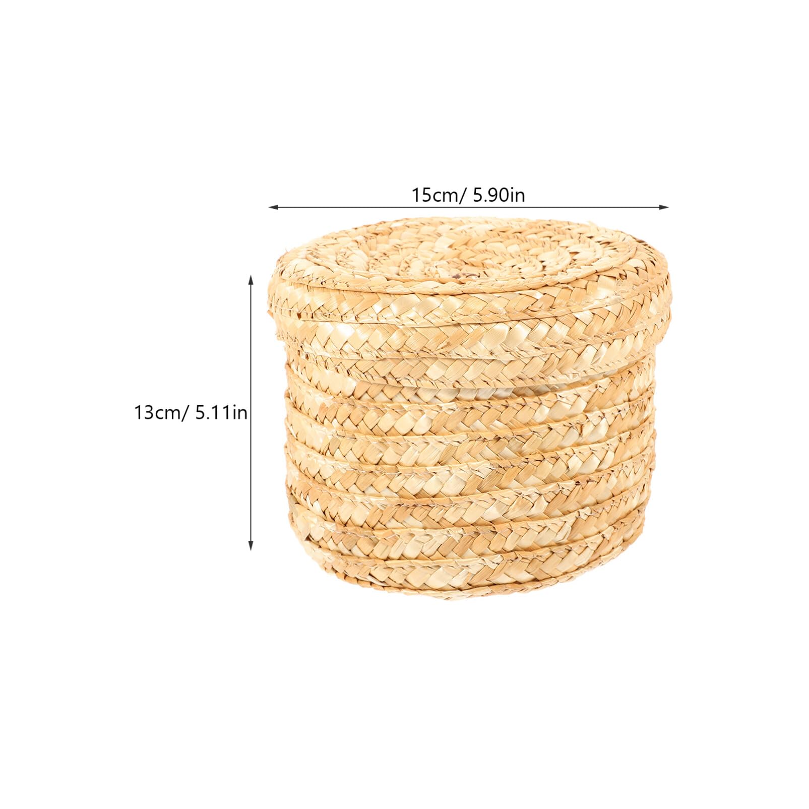 Round Woven Storage Basket with Lid - Handmade Decorative Bin for Snacks, Towels, Plants | Perfect for Home Organization, Nursery, Bathroom & Living Room Decor