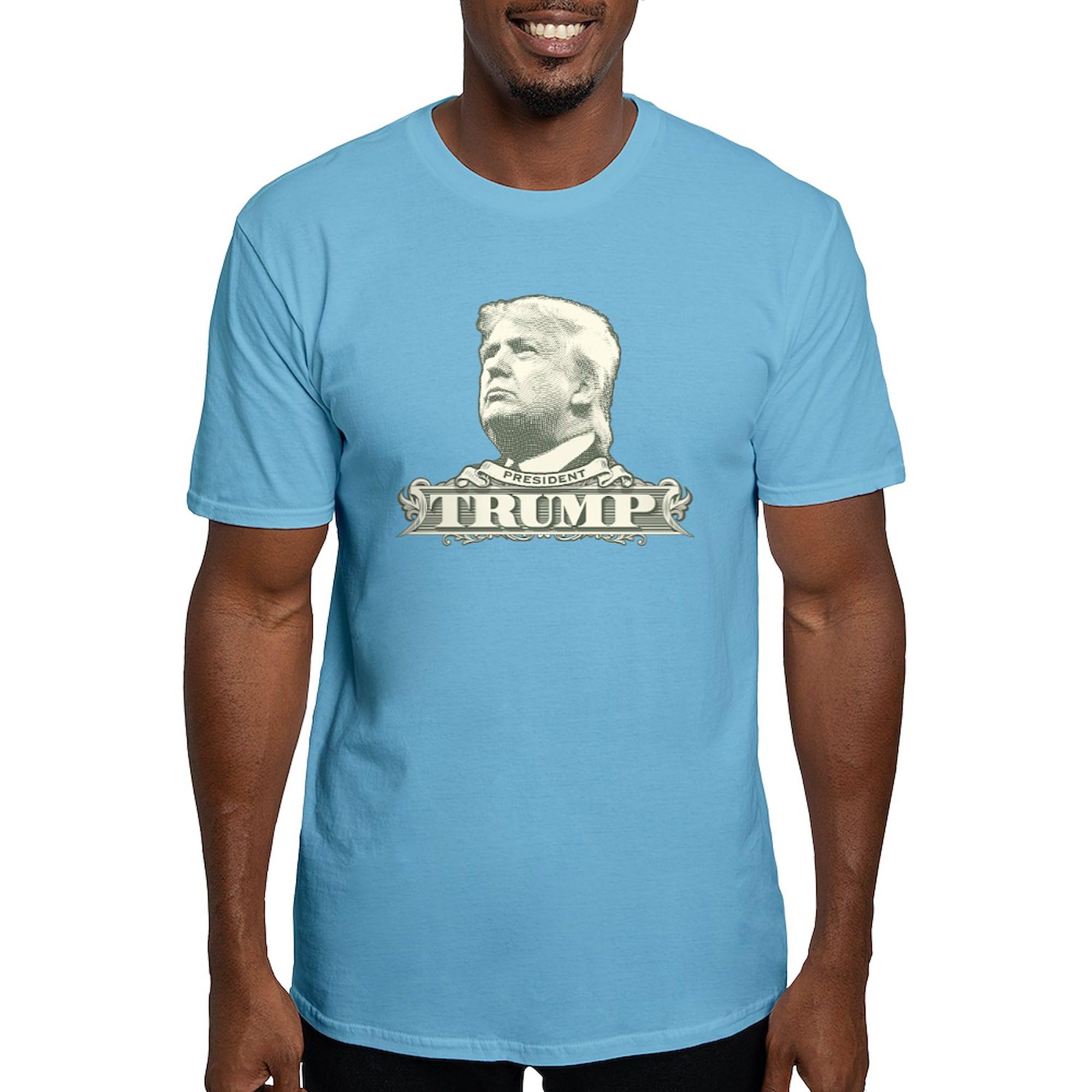 Donald Trump Dollar Bill Men's Semi-Fitted Cotton T-Shirt - Patriotic Political Novelty Tee for Trump Supporters & Conservative Gifts