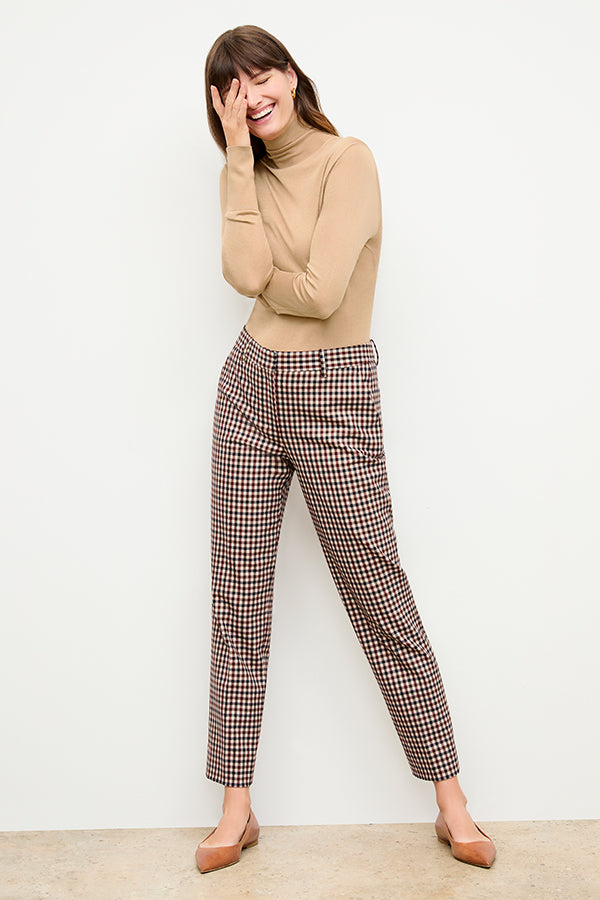Mejia Men's Windowpane Sharkskin Dress Pants - Classic Business Casual Trousers for Office Work & Formal Events