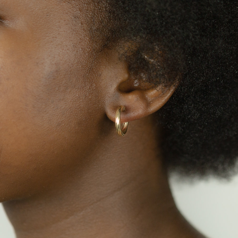 9ct Yellow Gold 10mm Twist Hoop Earrings for Women - Elegant Everyday Jewelry for Work, Party & Special Occasions