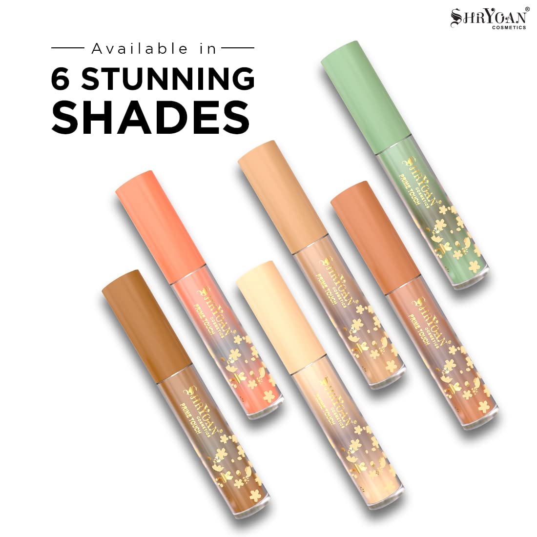 Shryoan Prime Touch Liquid Concealer - Full Coverage, Long Lasting & Waterproof Face Makeup | Easy to Blend for Flawless Skin | Perfect for Daily Wear, Special Occasions & Photo Shoots (8g)