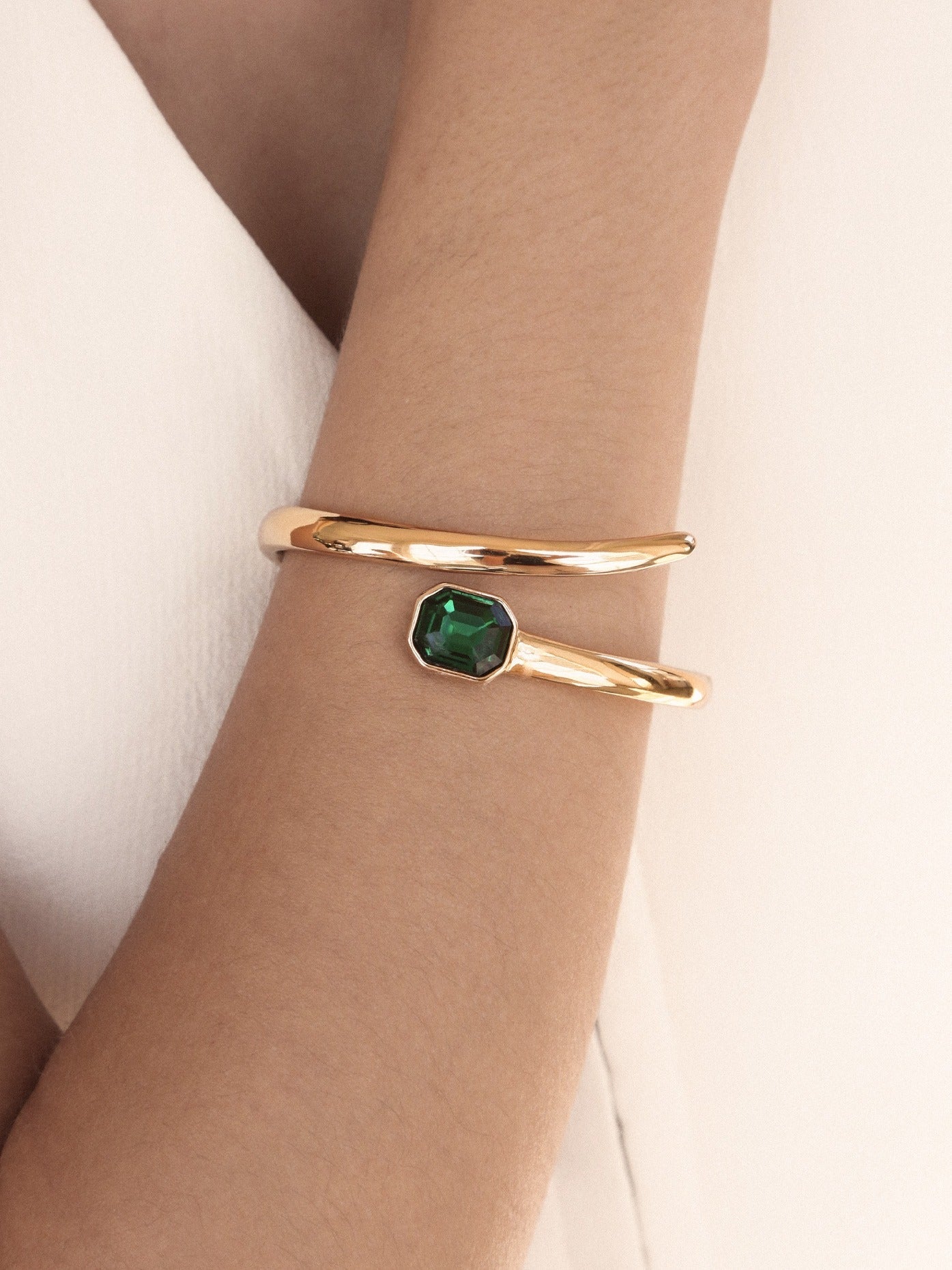 Emerald Green Beaded Wrap Cuff Bracelet for Women - Boho Chic Handmade Jewelry for Parties, Weddings & Everyday Wear