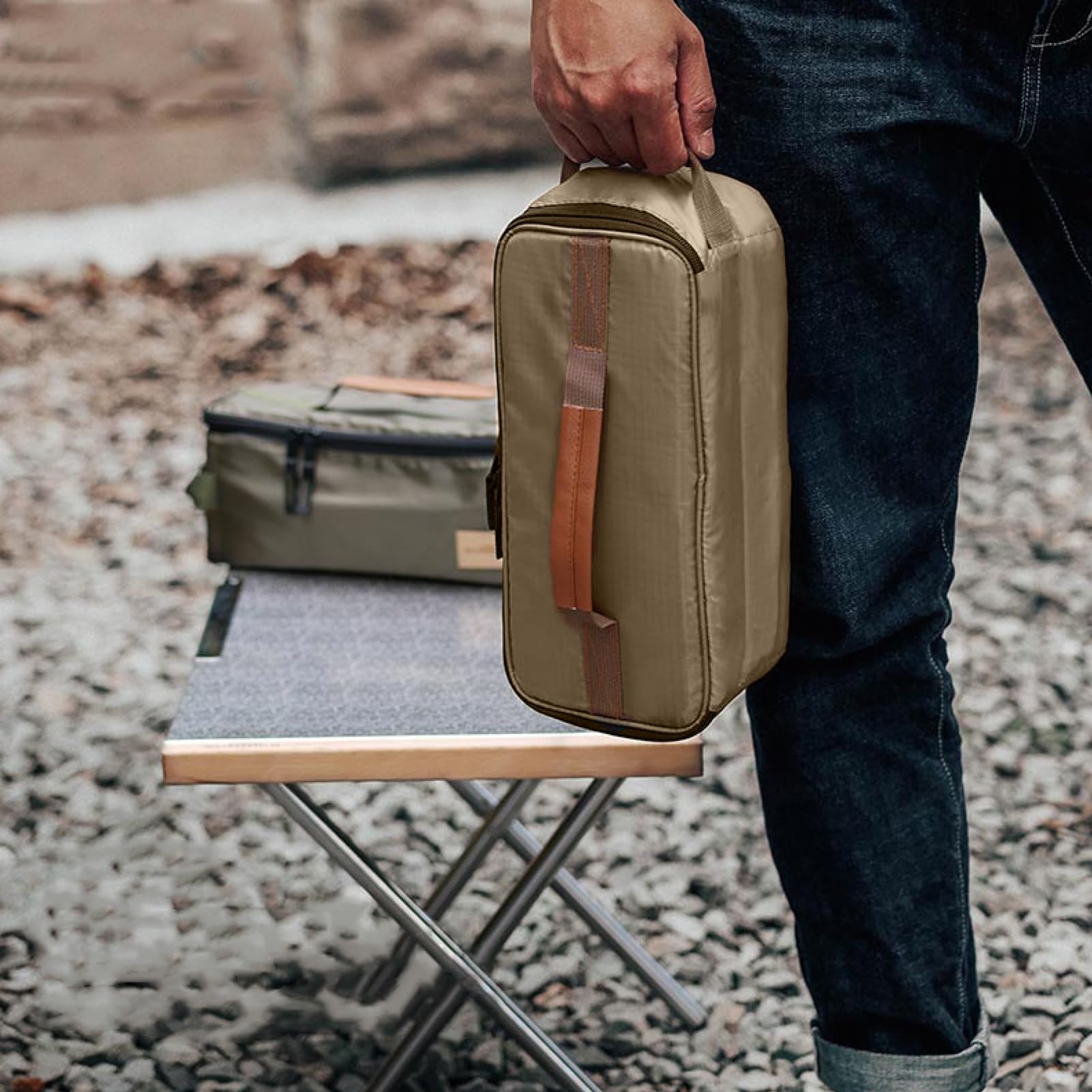 **Azarxis Portable Camping Cooking Utensils Organizer Bag - Travel Storage Pouch for Flatware, Cutlery, Digital Accessories & Makeup Brushes | Compact Case for Outdoor, Kitchen & Travel Use**