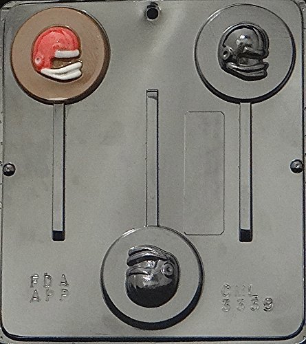 Football Helmet Lollipop Chocolate Candy Mold 3339 - Perfect for Birthday Parties, Sports Events & DIY Candy Making - Ideal for Football Fans & Sweet Treat Lovers