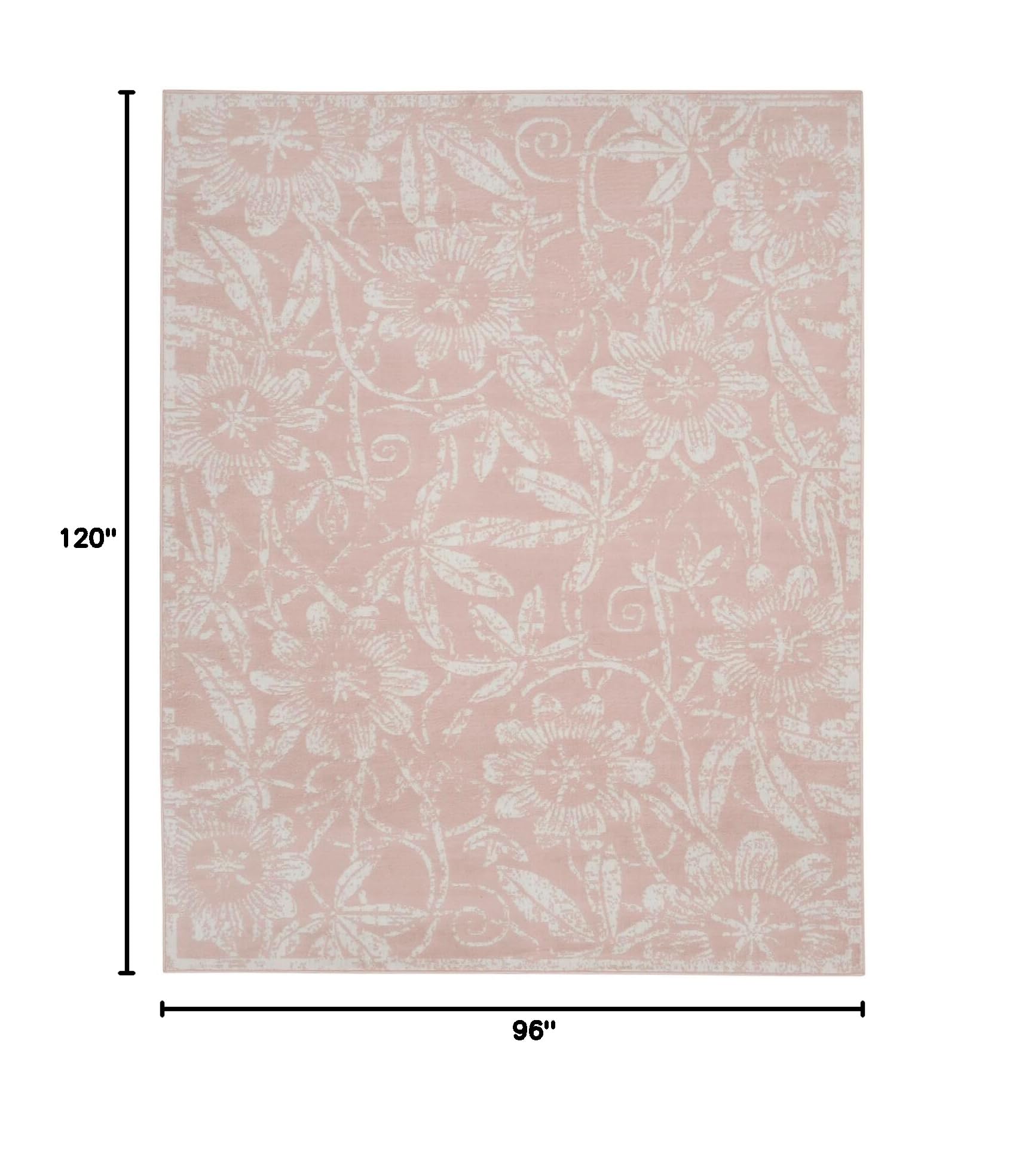 Nourison Whimsicle Floral Pink 8' x 10' Area Rug - Easy Clean, Non-Shedding, Stain Resistant for Bedroom, Living Room, Dining Room & Kitchen | Soft Comfort for Home Decor, Perfect for Family Gatherings & Cozy Nights