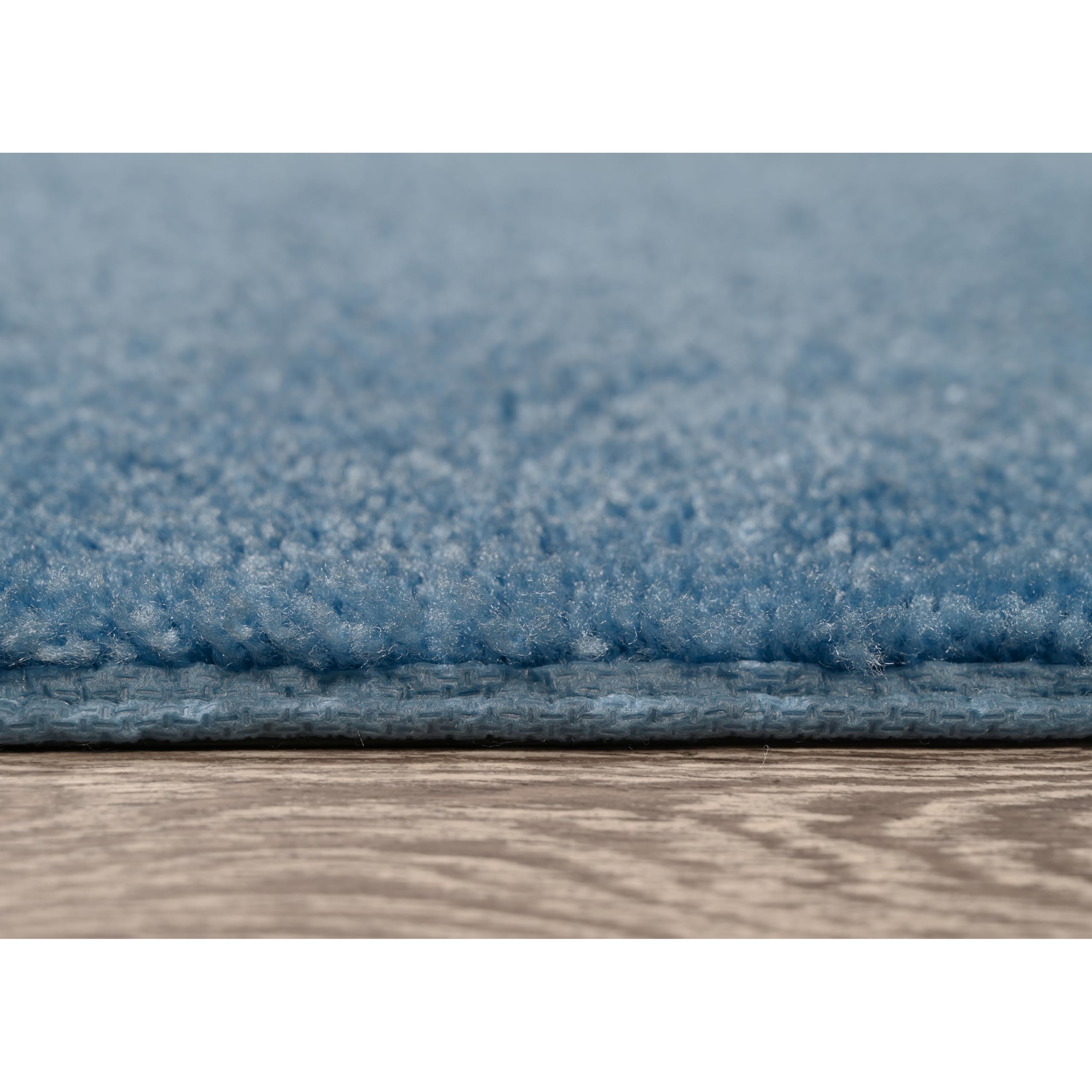 Garland Rug Traditional Nylon Washable Basin Blue 5-Piece Bathroom Set - Includes Lid, Contour Mat & 3 Soft Absorbent Bath Rugs | Stylish Non-Slip Bath Mat for Shower, Tub & Vanity Area