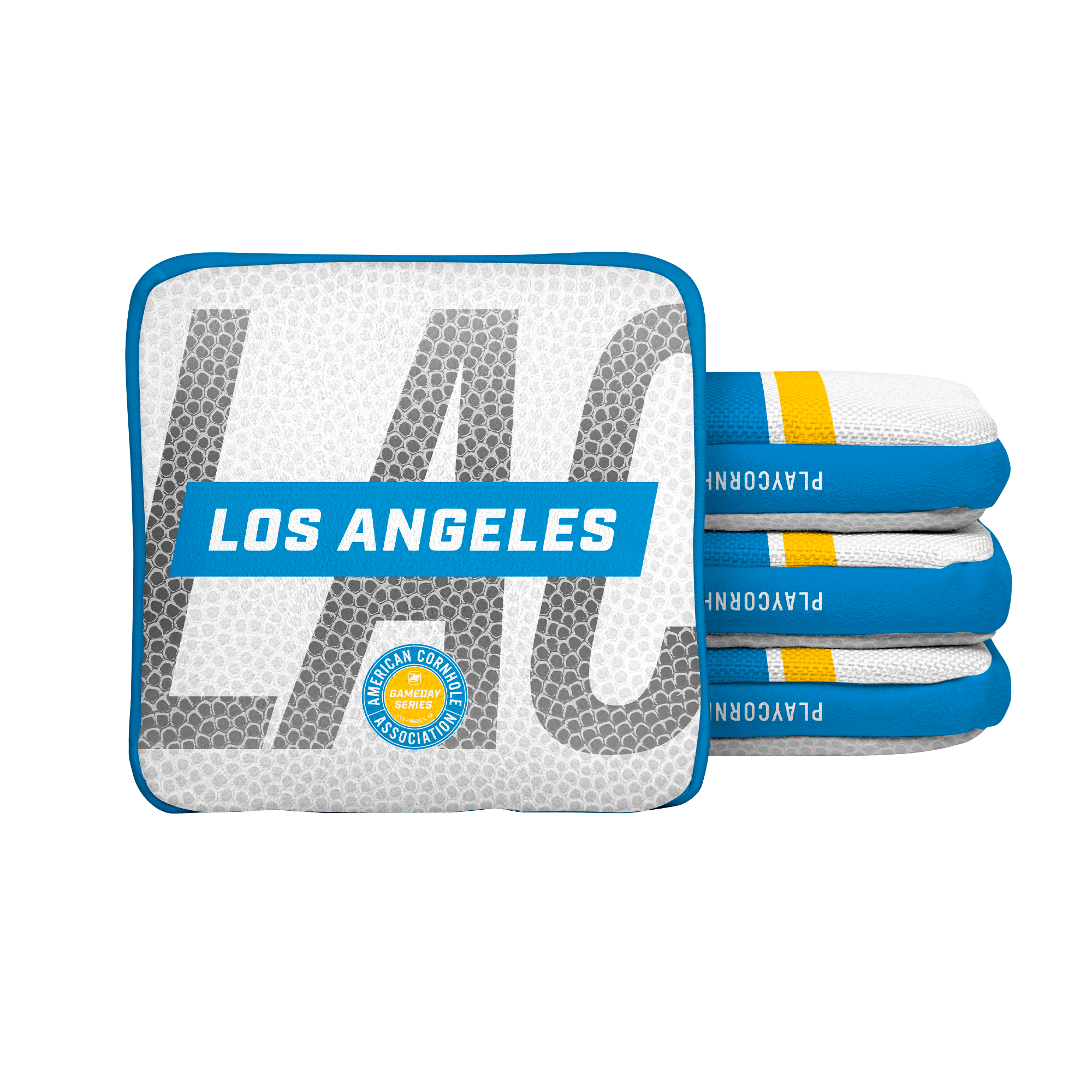 Official Los Angeles LAC Football Team Cornhole Bags - Premium Synergy Edge Design with Gameday Stripes - Perfect for Tailgating, Backyard BBQs & Game Day Parties