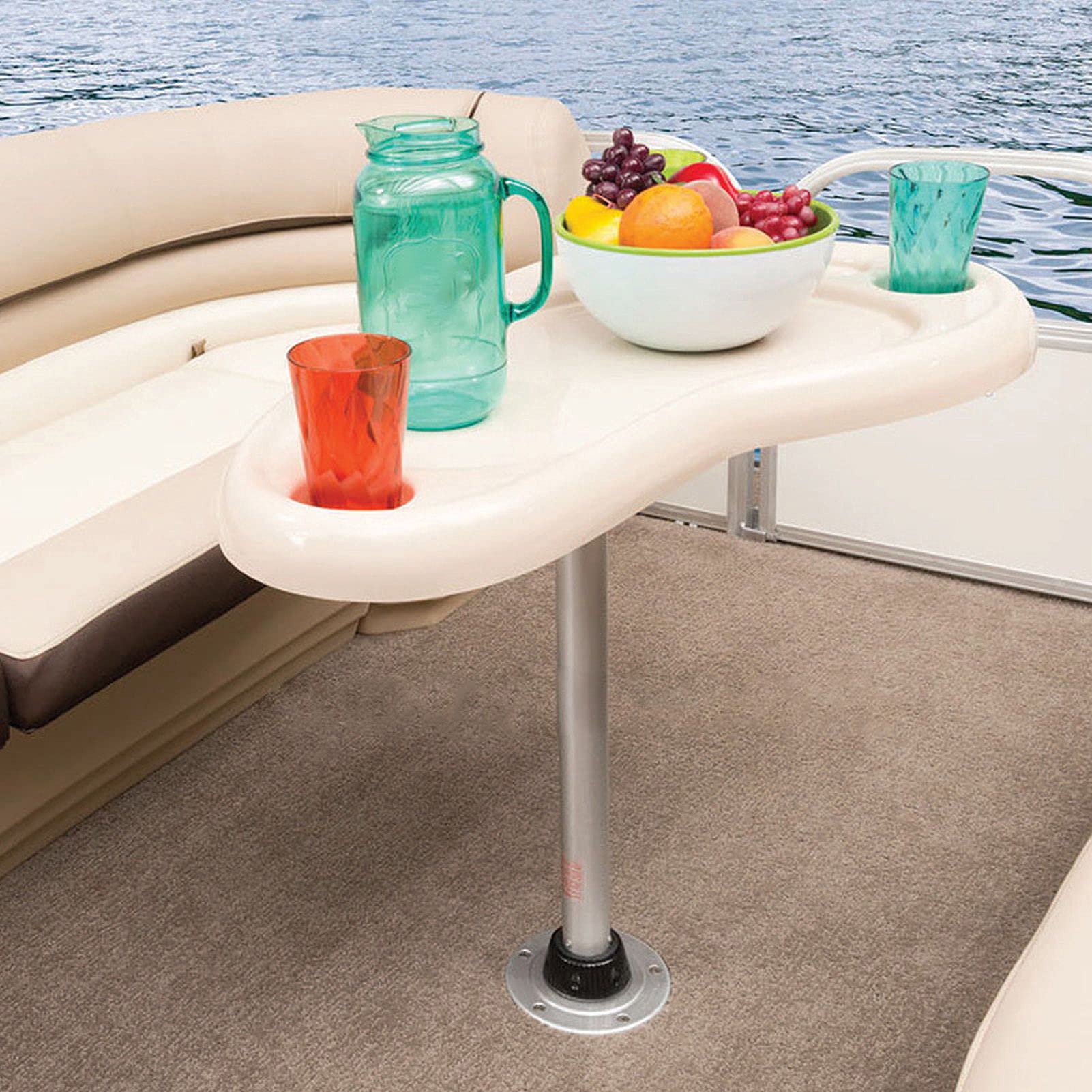 Adjustable Swivel Table Leg 27.6 Inch - Silver Aluminum & ABS Modern RV Motorhome Yacht Counter Support - Perfect for Compact Spaces, Outdoor Dining & Marine Use