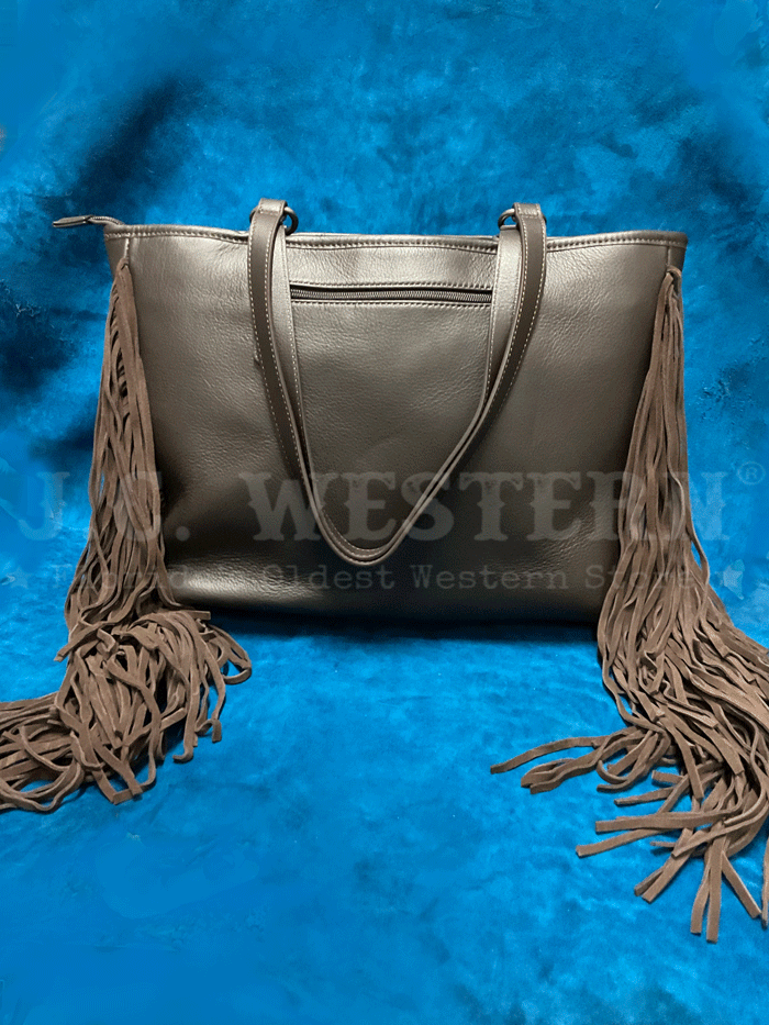 Ariat Women's Scarlett Wide Tote Bag with Calf Hair Fringe in Brown - Stylish Leather Handbag for Work, Travel & Everyday Use