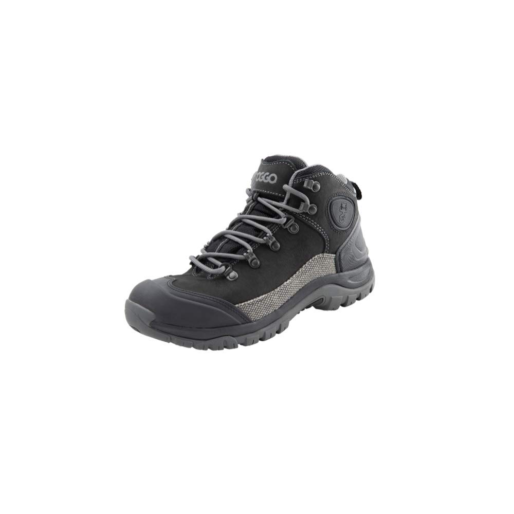 Doggo Unisex Bruno High Rise Hiking Boots - Waterproof Outdoor Shoes for Men & Women, Black, UK Size 7 - Perfect for Hiking, Camping & Mountain Adventures
