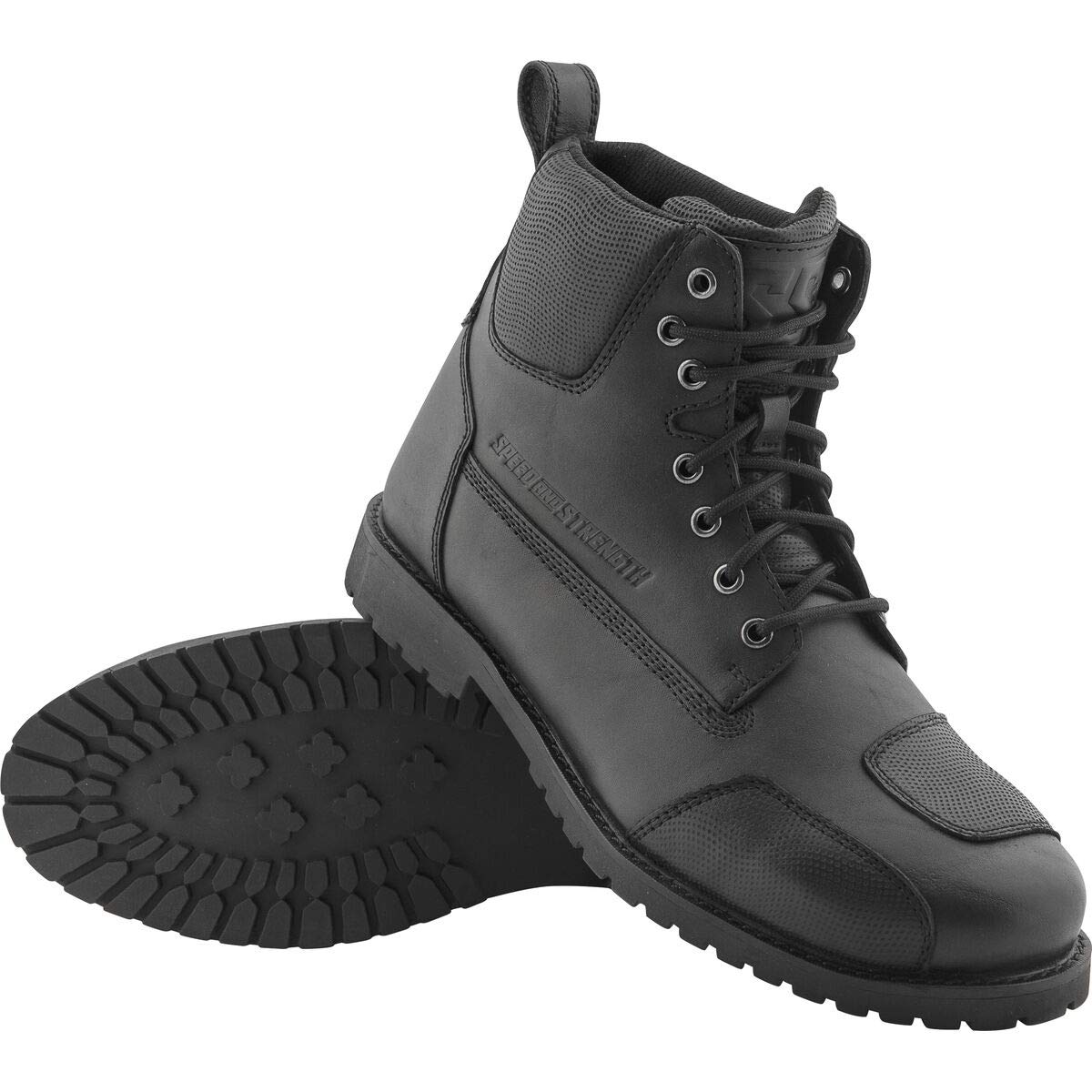 Speed and Strength Men's Call To Arms Leather Motorcycle Boots - Black/Black - Size 13 - Durable Riding Boots for Cruiser & Adventure Bikes