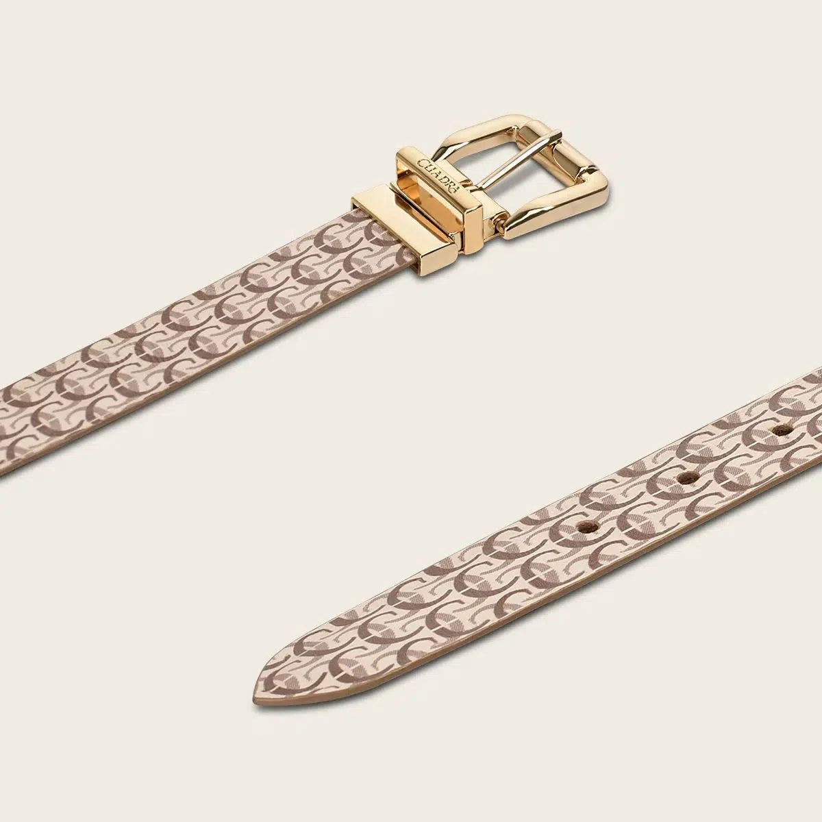 CDA18RS Women's Casual Fashion Cowhide Leather Belt in Beige - Perfect for Office, Jeans, and Everyday Outfits