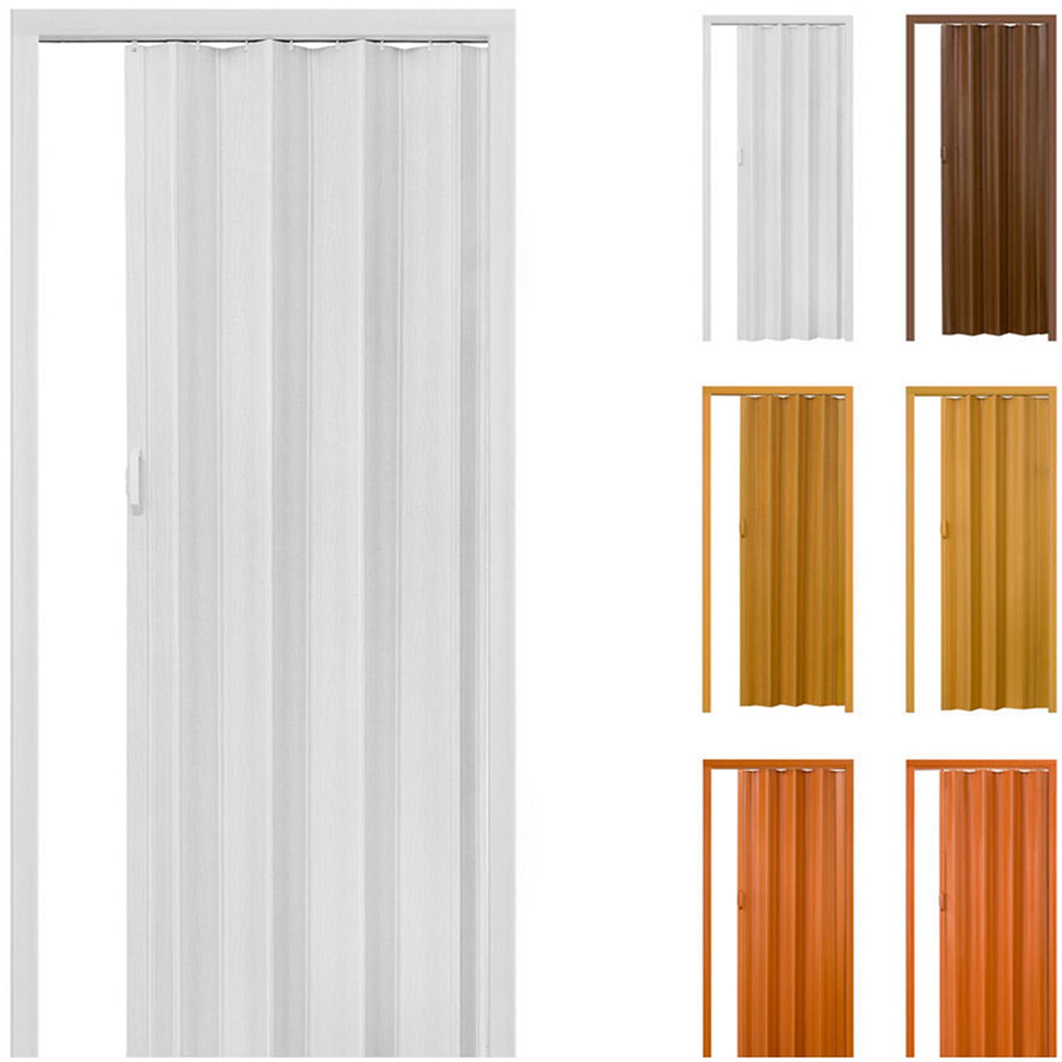 Portable Accordion Closet Doors - 36x80 Inch White Folding Interior Doors for Kitchen, Bedroom & Home - Space Saving Retractable Sliding Bifold Doors - Perfect for Small Spaces, Closets & Room Dividers