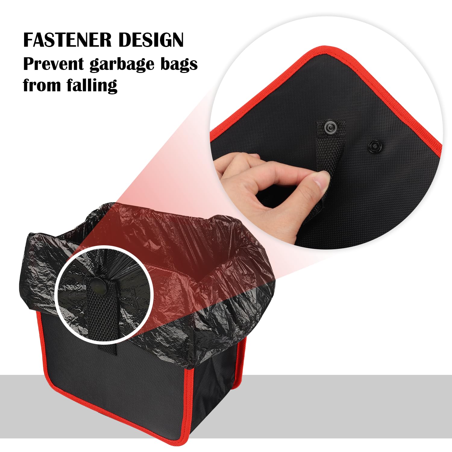 Waterproof 7L Large Capacity Hanging Car Trash Bag - Red Multipurpose Car Garbage Can Organizer for Interior Cleanliness | Perfect for Road Trips, Commuting & Family Travel Accessories