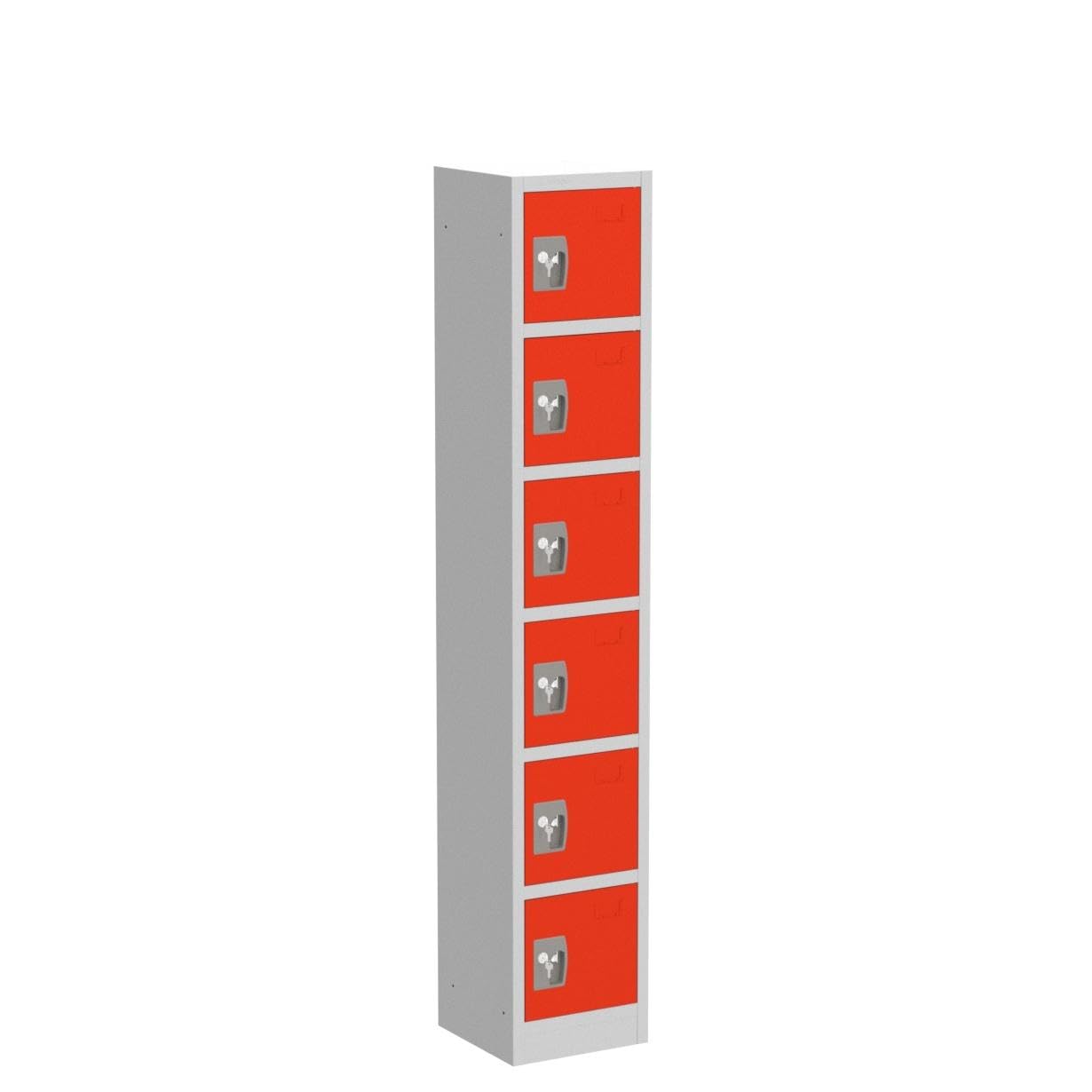 AdirOffice Large 6-Door School Locker with Hooks - Heavy Duty Metal Storage Cabinet for Garage, Office & Classroom Organization (Red) - Perfect for School Supplies, Sports Equipment & Tool Storage