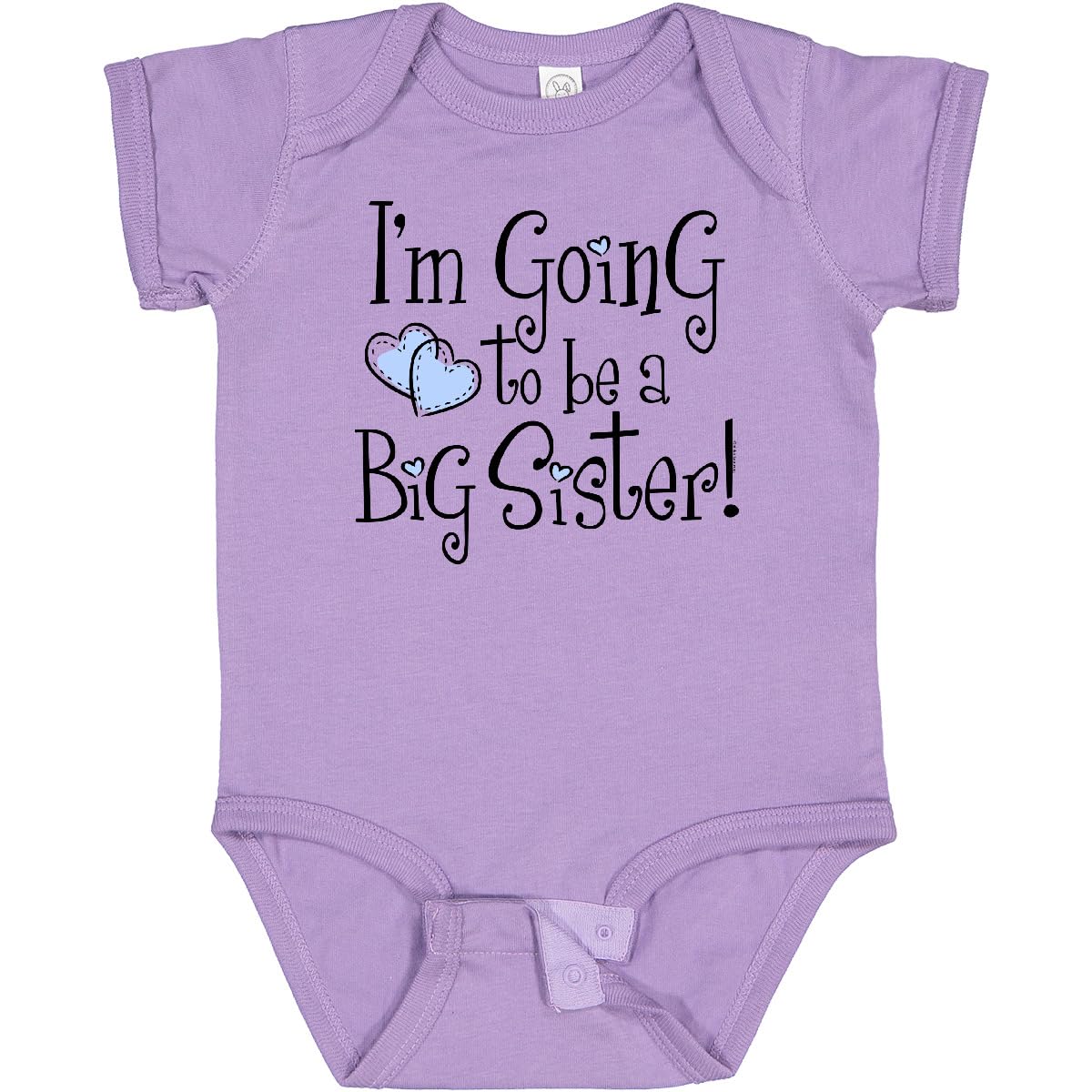 Inktastic Heart New Big Sister Baby Bodysuit - Cute & Comfortable Infant Onesie for Newborn Siblings - Perfect for Baby Announcements, Photo Shoots & Family Gifts