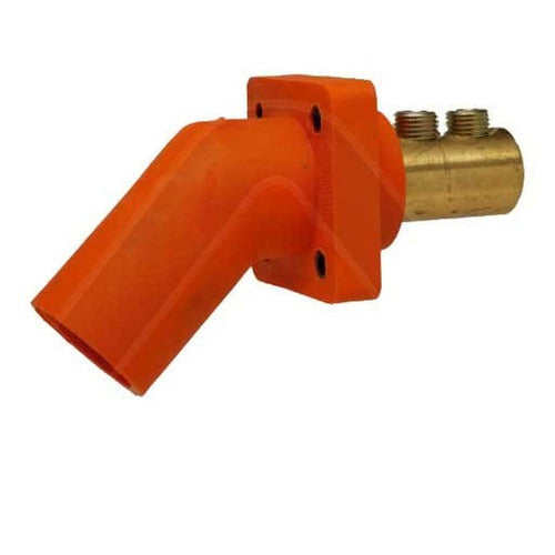 Crouse Hinds Cam Lok 45 Degree Panel Mount Connector - Double Set Screw, 400 Amp Max, Series 16 - Ideal for Industrial Power Distribution & Temporary Electrical Hookups