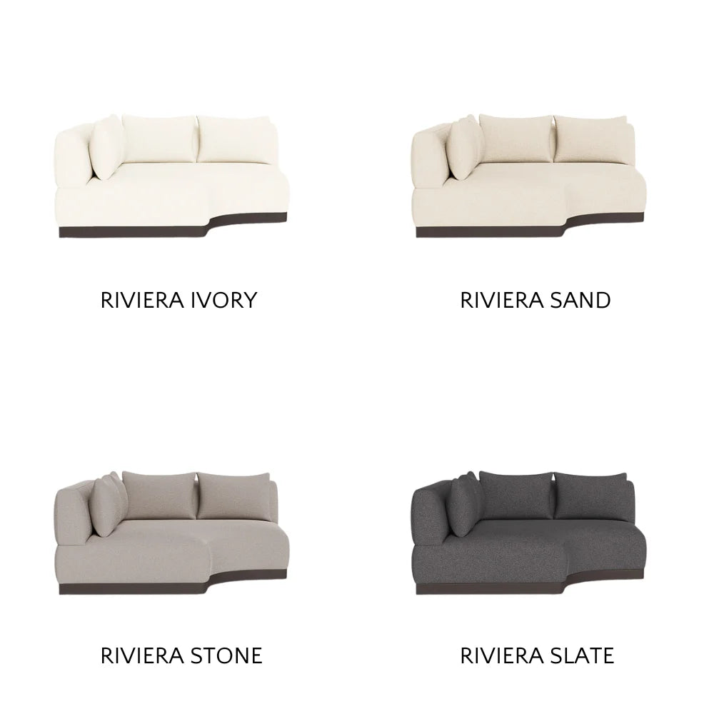 Amalfi Outdoor Curved Corner Sectional Sofa Set - Waterproof Patio Furniture for Backyard, Poolside & Garden - Modern All-Weather Wicker Conversation Set with Cushions