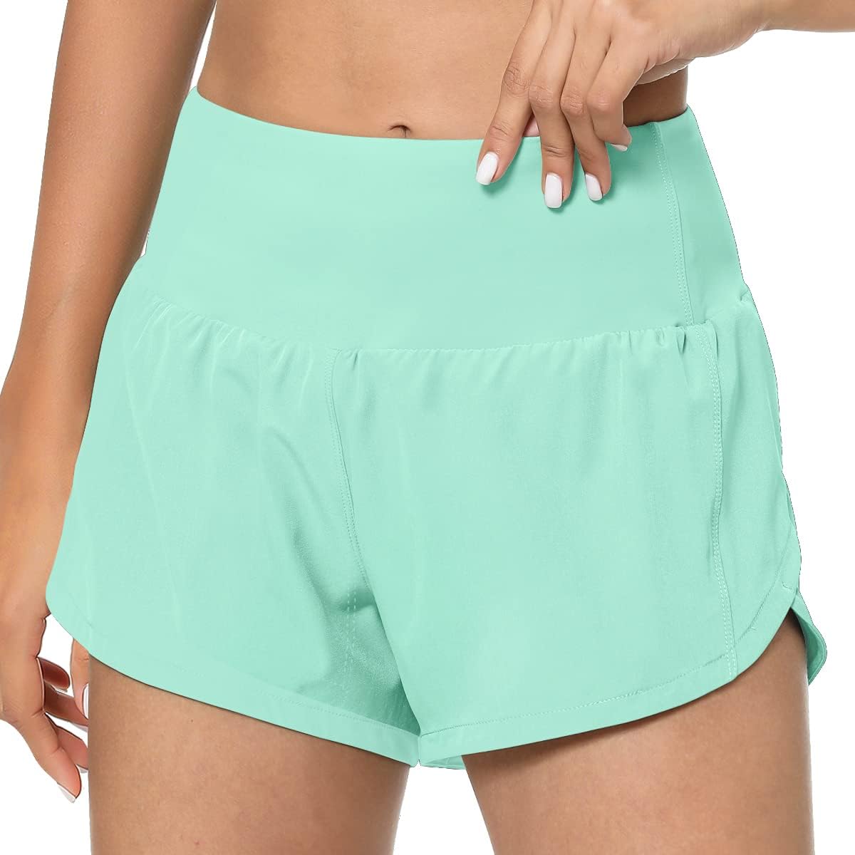 GYM RAINBOW Women's High Waisted Athletic Shorts - Lightweight Quick Dry Workout Running Shorts with Pockets for Yoga, Gym & Outdoor Activities
