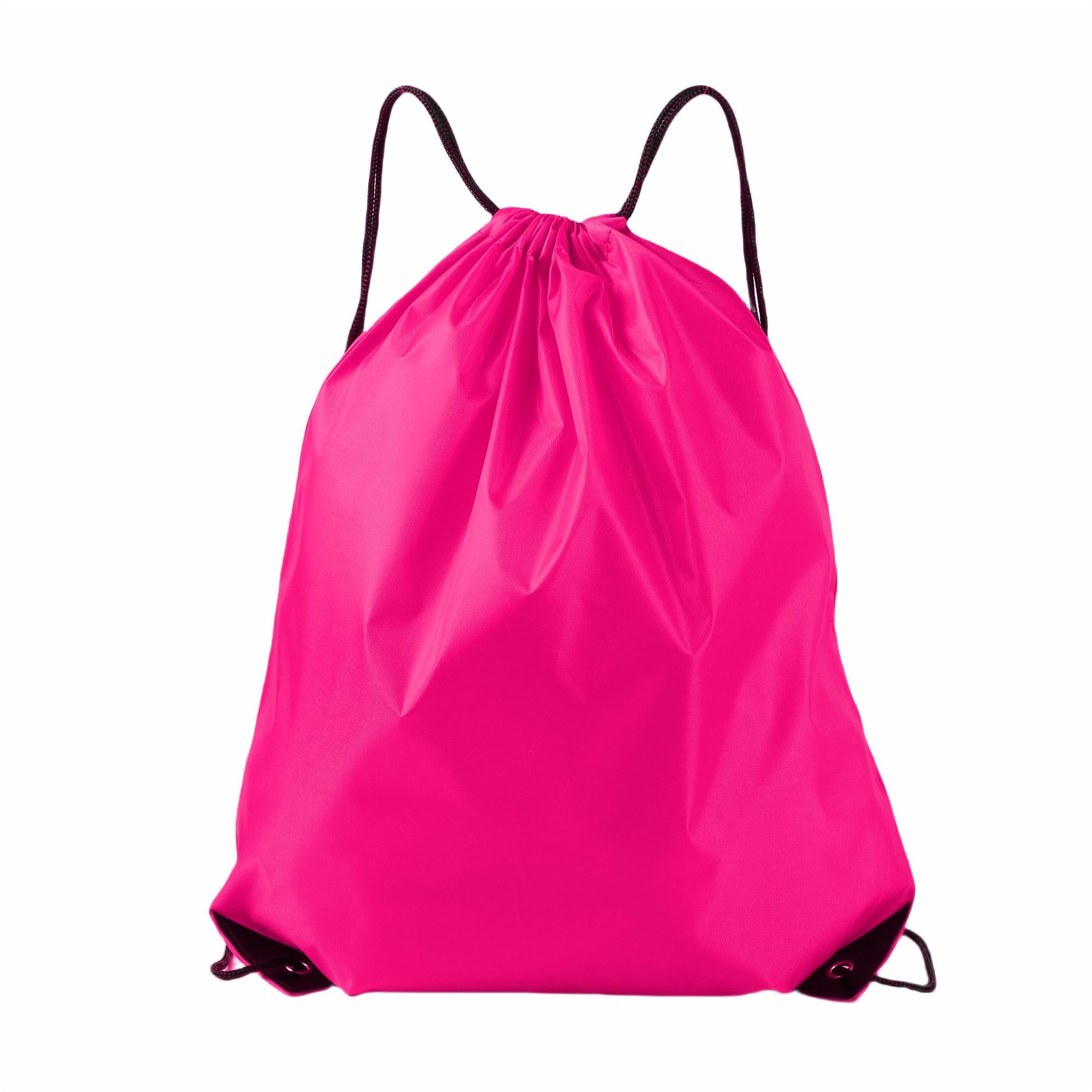 40 Pack Bulk Drawstring Backpacks - Fuchsia & Rose Cinch Bags for Outdoor Sports, Gym, Travel & School Events | Lightweight & Durable Sports Bags