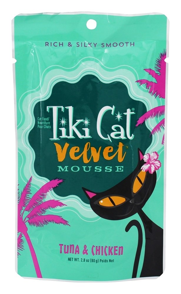 Tiki Cat Velvet Mousse Wet Cat Food - Grain-Free Tuna & Chicken Recipe in 2.8oz Cans | Smooth Texture for Kittens & Adult Cats | Perfect for Picky Eaters & Post-Surgery Recovery