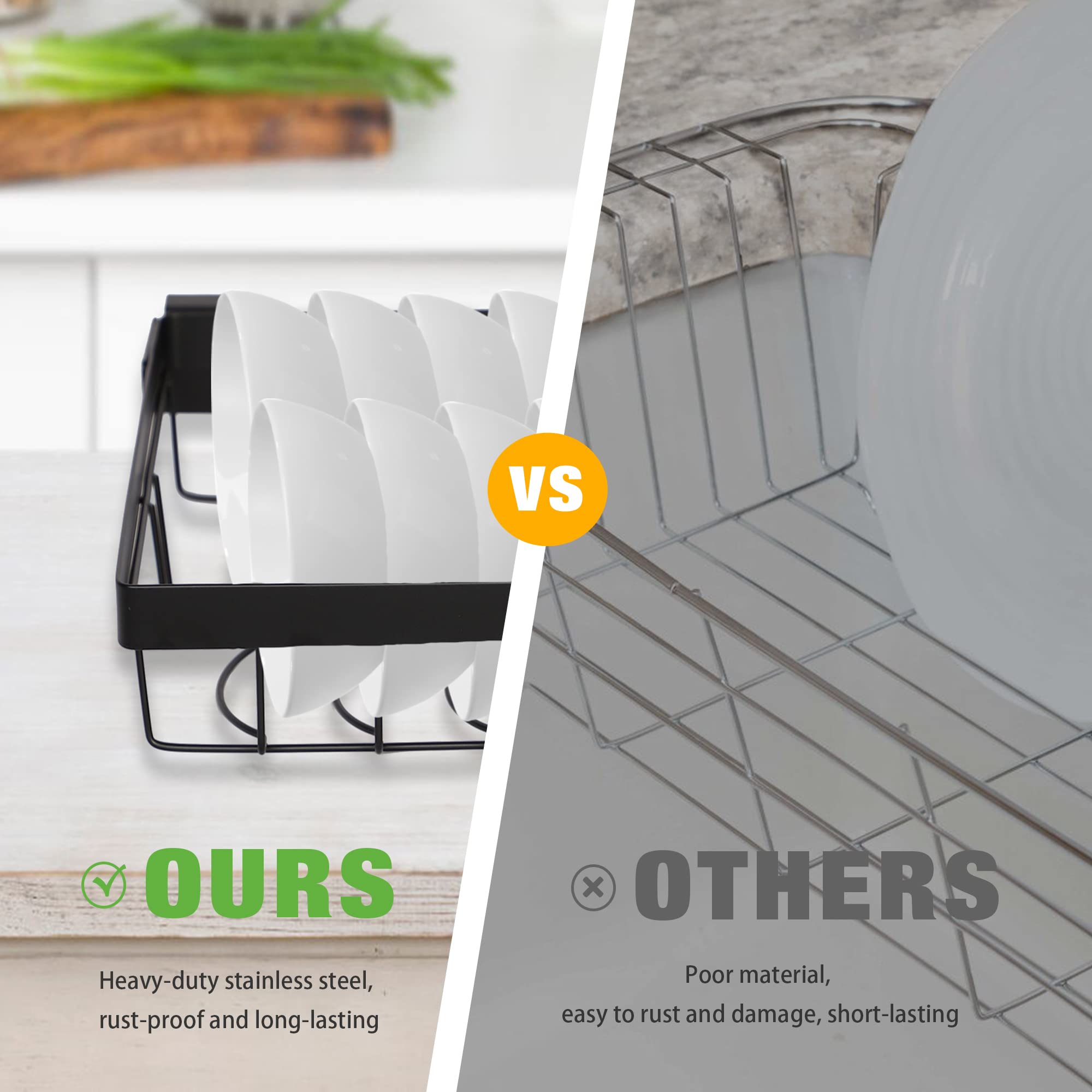 2-Tier Stainless Steel Over Sink Dish Drying Rack - 33.4