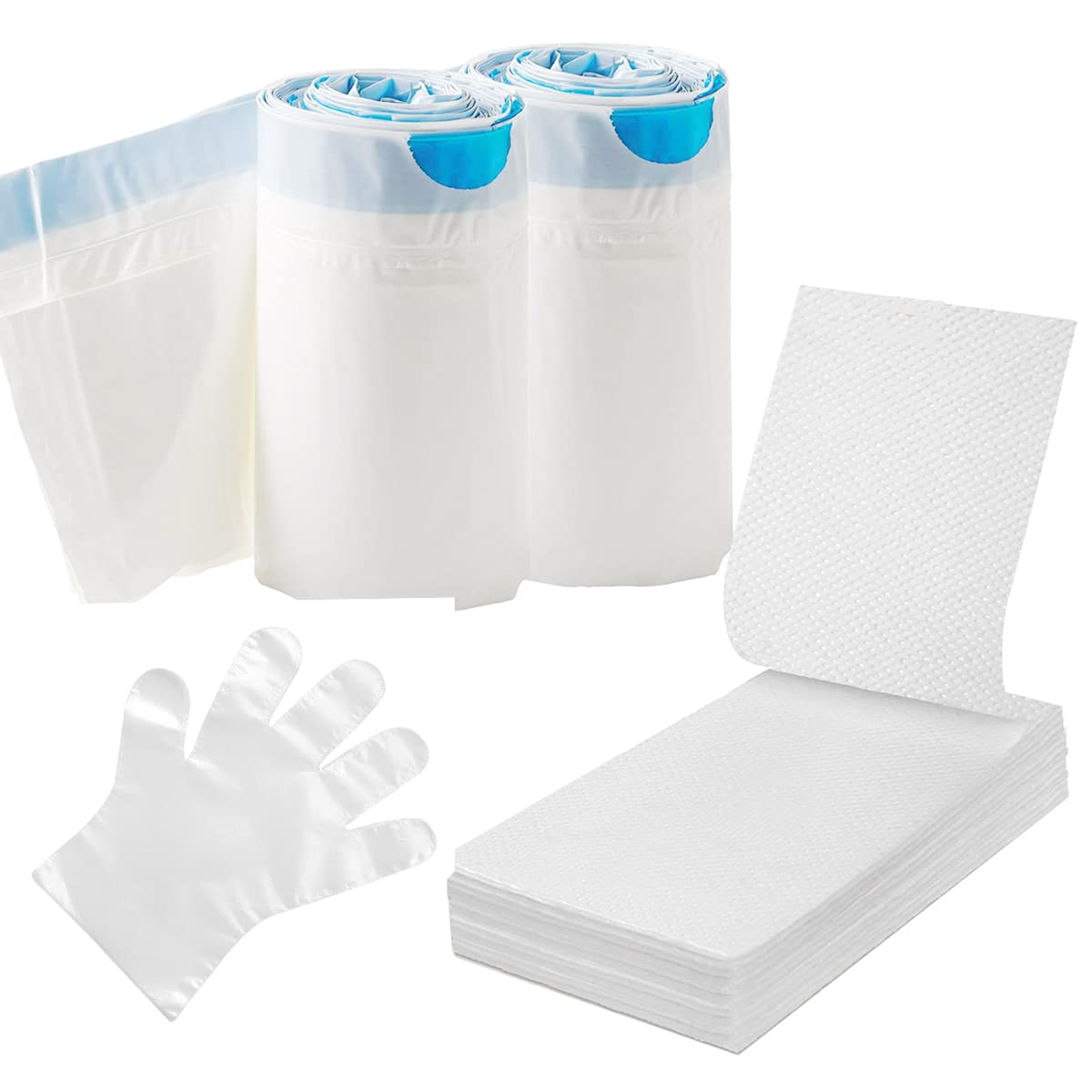 **Disposable Bed Pan Liners with Super Absorbent Pads (30 Pack) - Waterproof Commode Liners for Elderly Care, Bedside Toilet Chairs & Portable Toilets - Ideal for Home, Hospital & Travel Use**