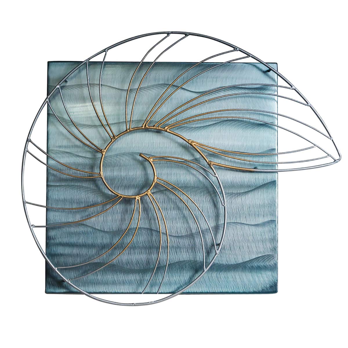 BLACK FOREST DECOR Nautilus Waves Wall Art - Handmade Coastal Home Decor for Living Room, Bedroom & Office - Ocean Themed Modern Metal Sculpture