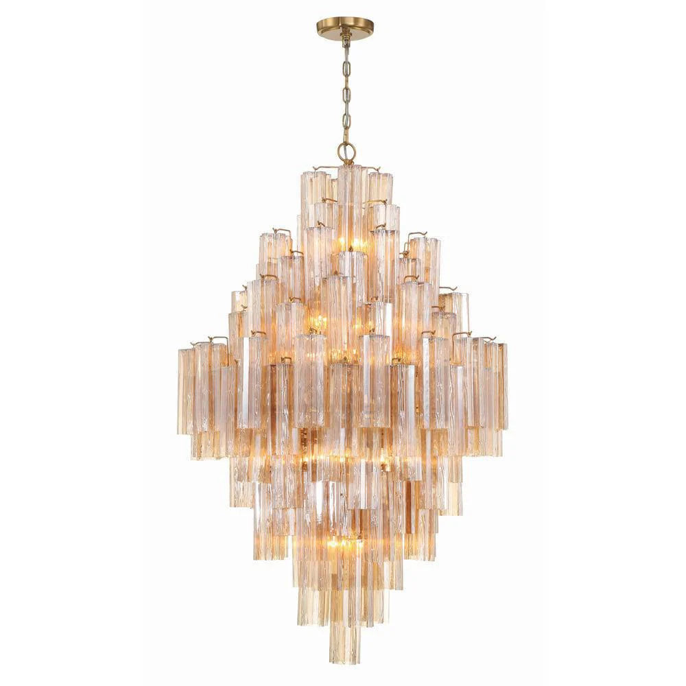 Addis Diamond Chandelier 49 Inch Height - Modern Crystal Ceiling Light Fixture for Dining Room, Living Room, Bedroom & Entryway