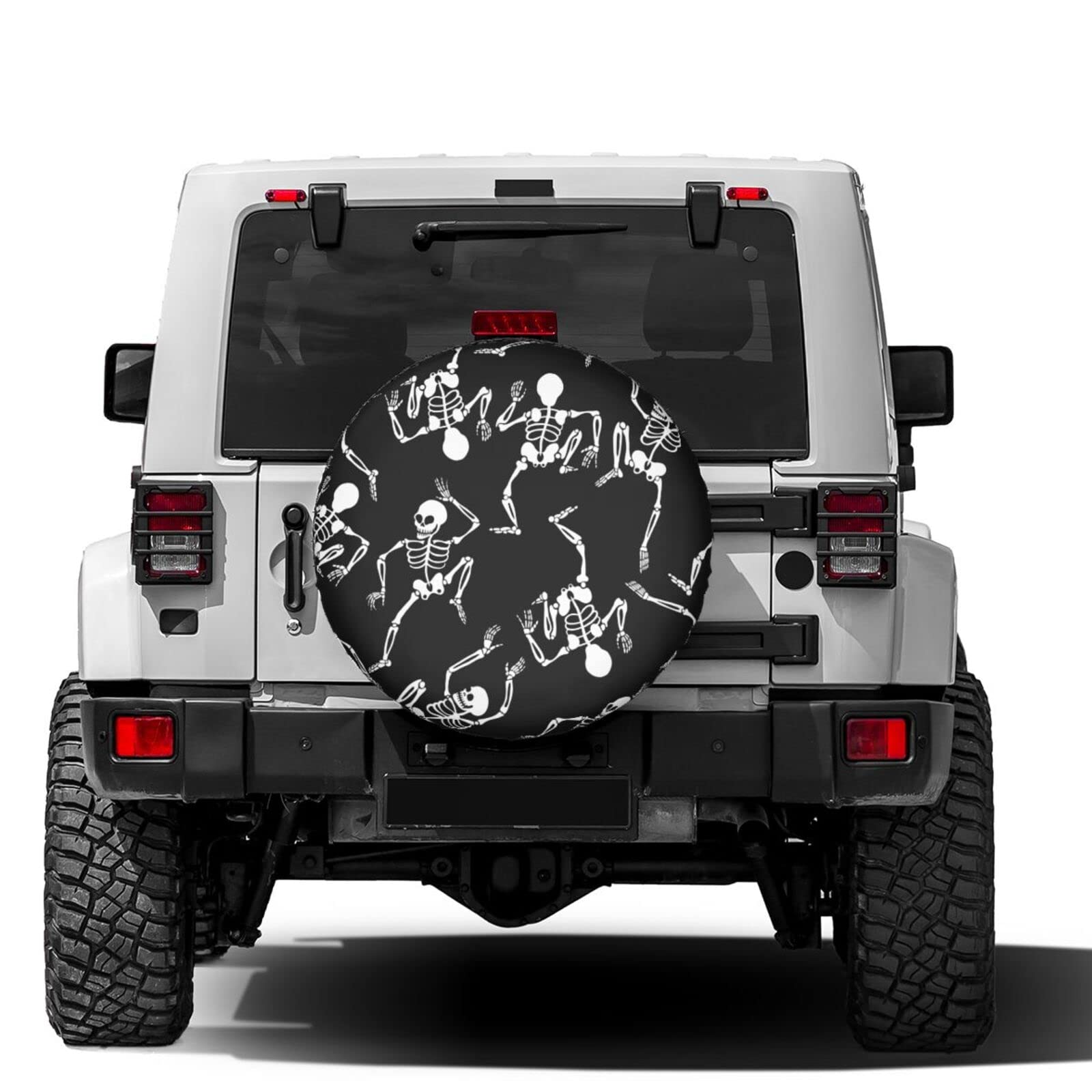 Waterproof UV-Resistant Skull Skeleton Spare Tire Cover - Dustproof 15 Inch Wheel Protector for Jeep, Trailer, RV, SUV & More | Perfect for Off-Road Adventures & Camping Trips