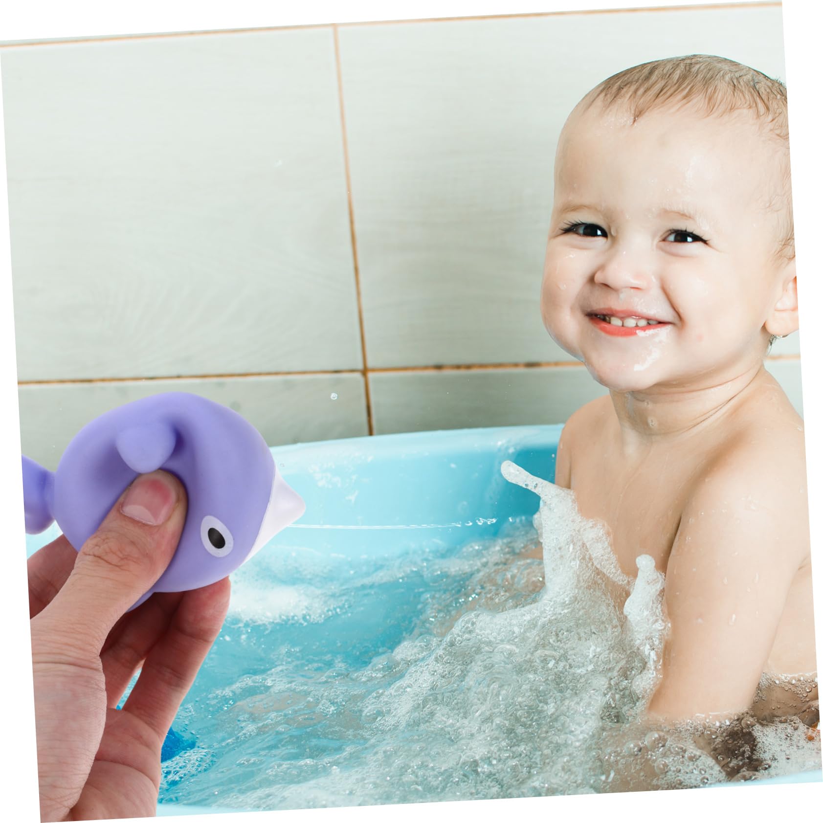 QUMIIRITY 3-Piece Bath Toys Set - Non-Toxic Floating Bathtub Toys for Toddlers & Kids - Fun Shower Water Play Toys for Baby Bath Time & Pool Party (EVA Foam)
